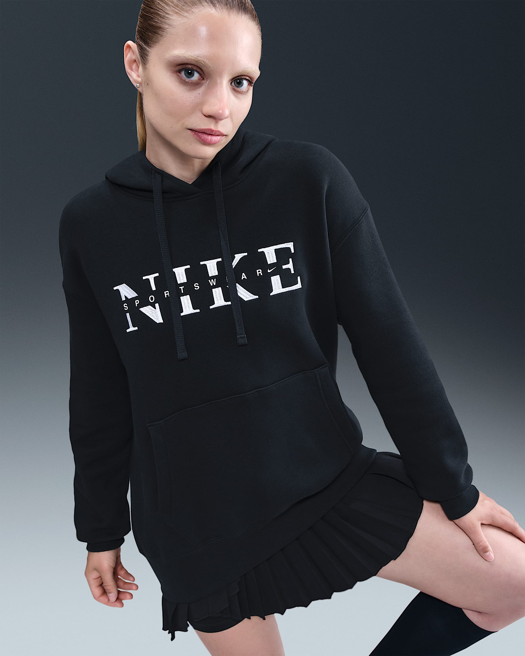 Nike Sportswear Phoenix Fleece Women's Oversized Pullover Hoodie - Black