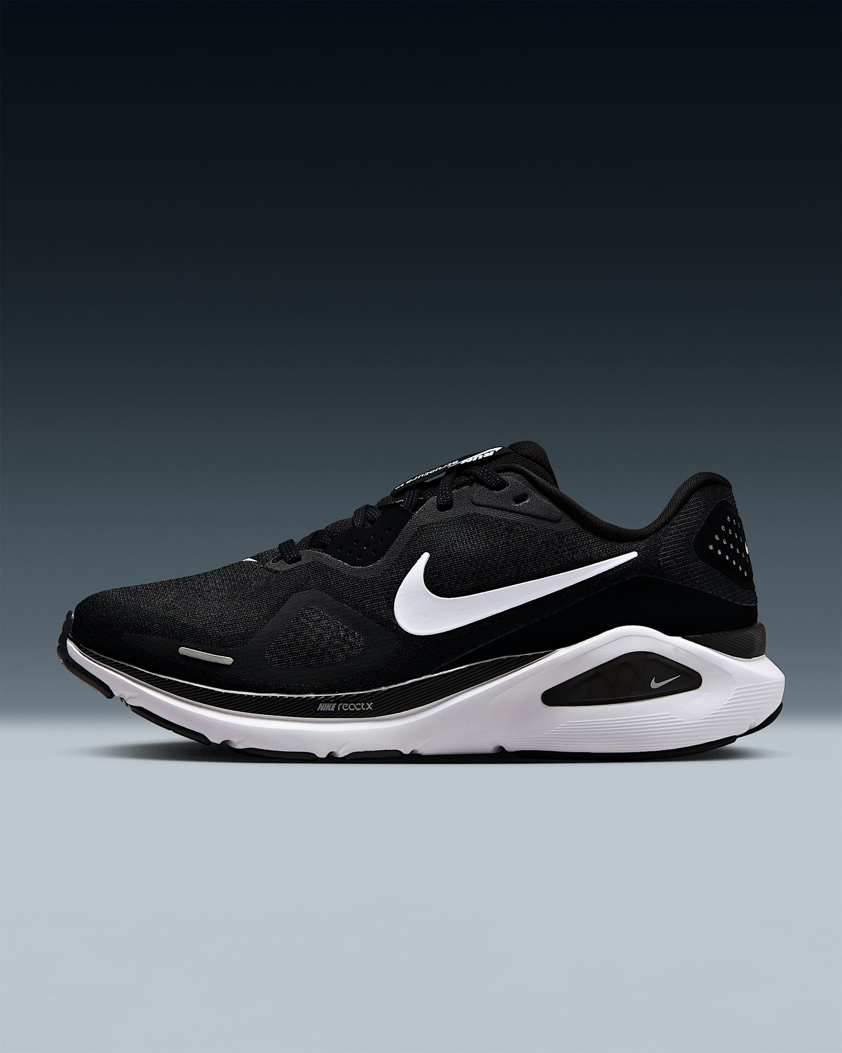 Nike Structure 26 Women's Road Running Shoes (Extra Wide) - Black/Wolf Grey/Metallic Silver/White
