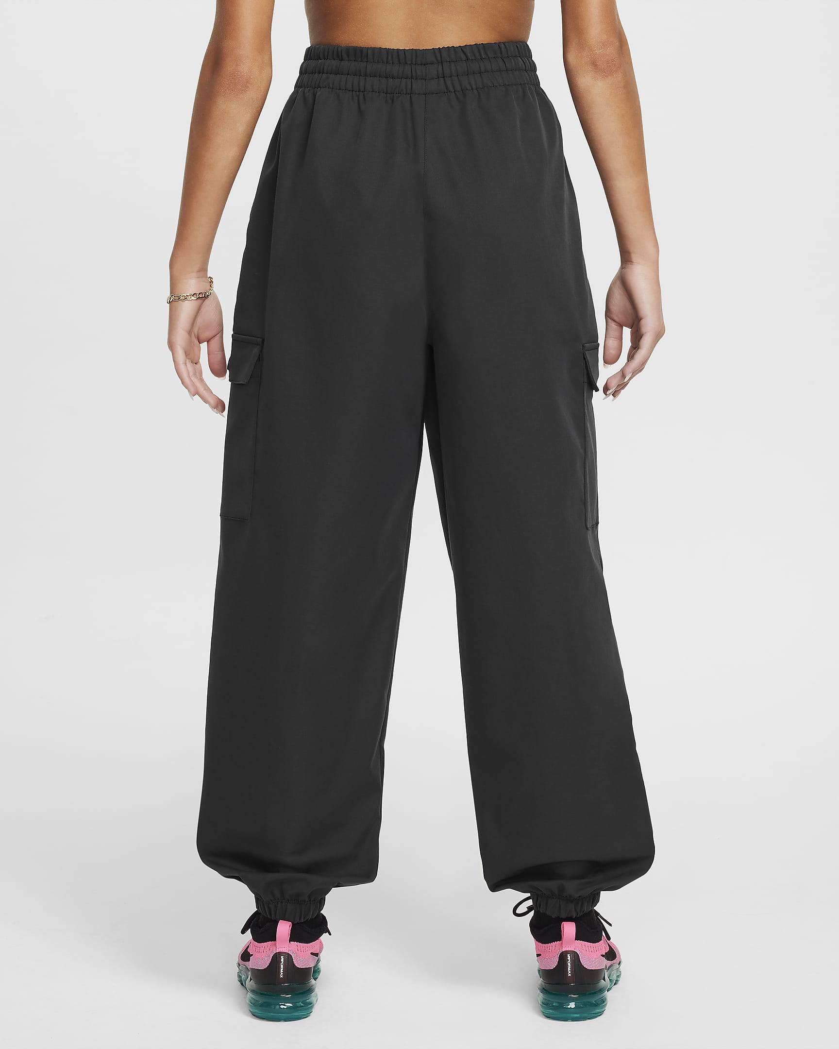 Nike Sportswear Girls' Cargo Trousers - Black/White