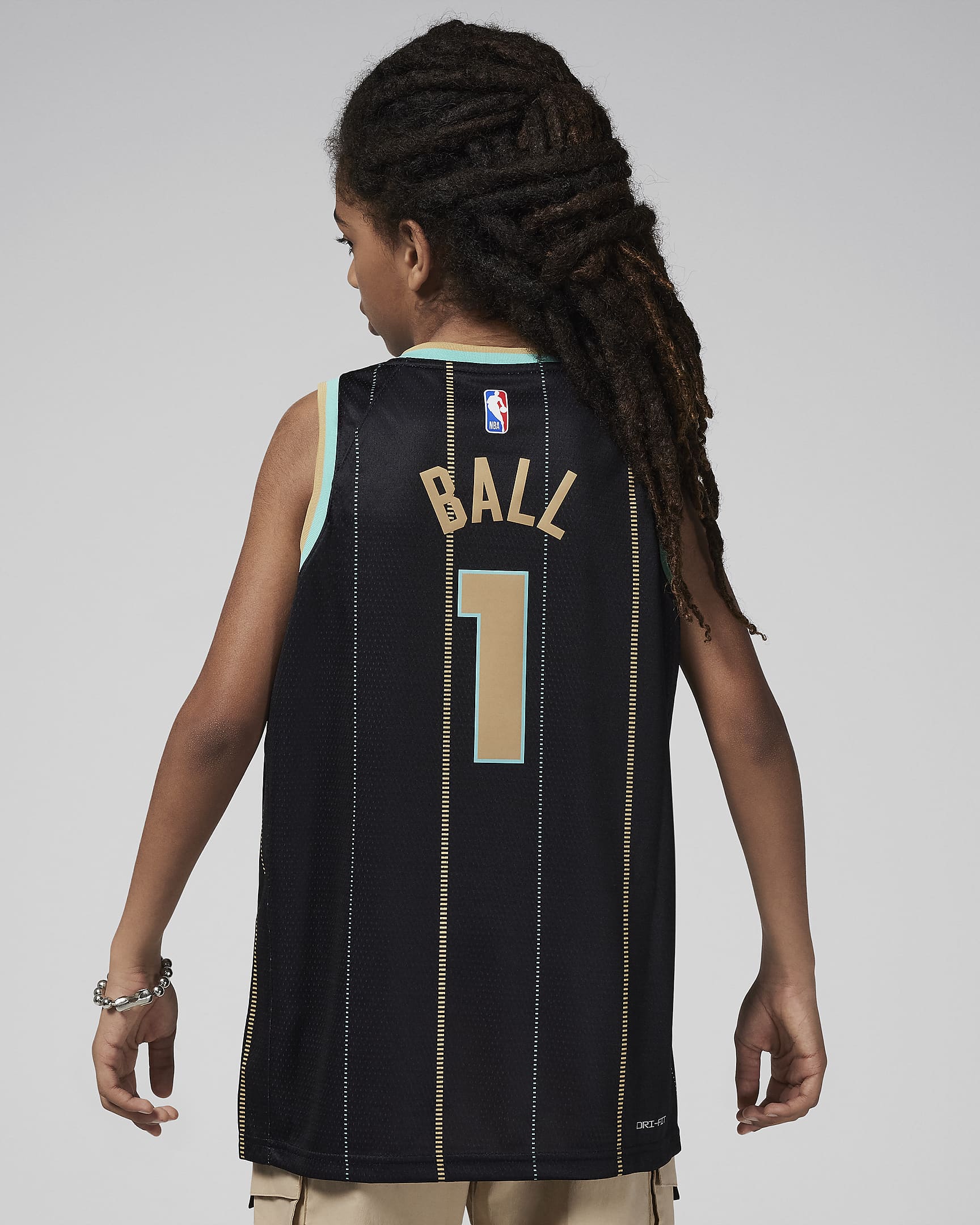 Maillot Jordan Dri-FIT NBA Swingman LaMelo Ball Charlotte Hornets 2022/23 City Edition pour ado (garçon) - Noir