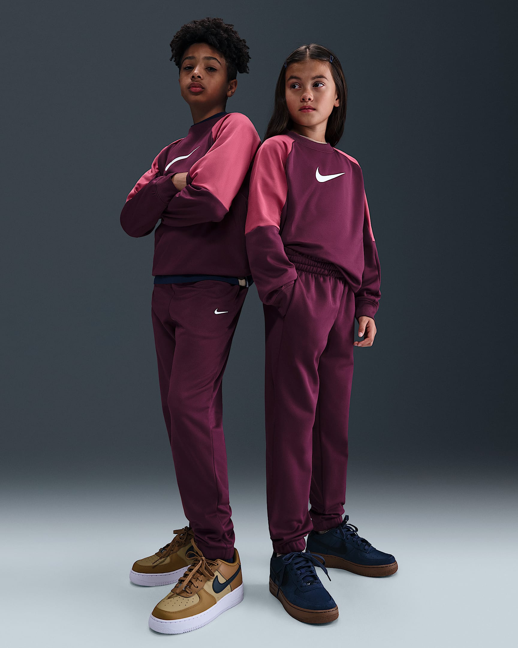 Nike Sportswear Big Kids' Dri-FIT Tracksuit - Bordeaux/Sweet Beet/Bordeaux/White