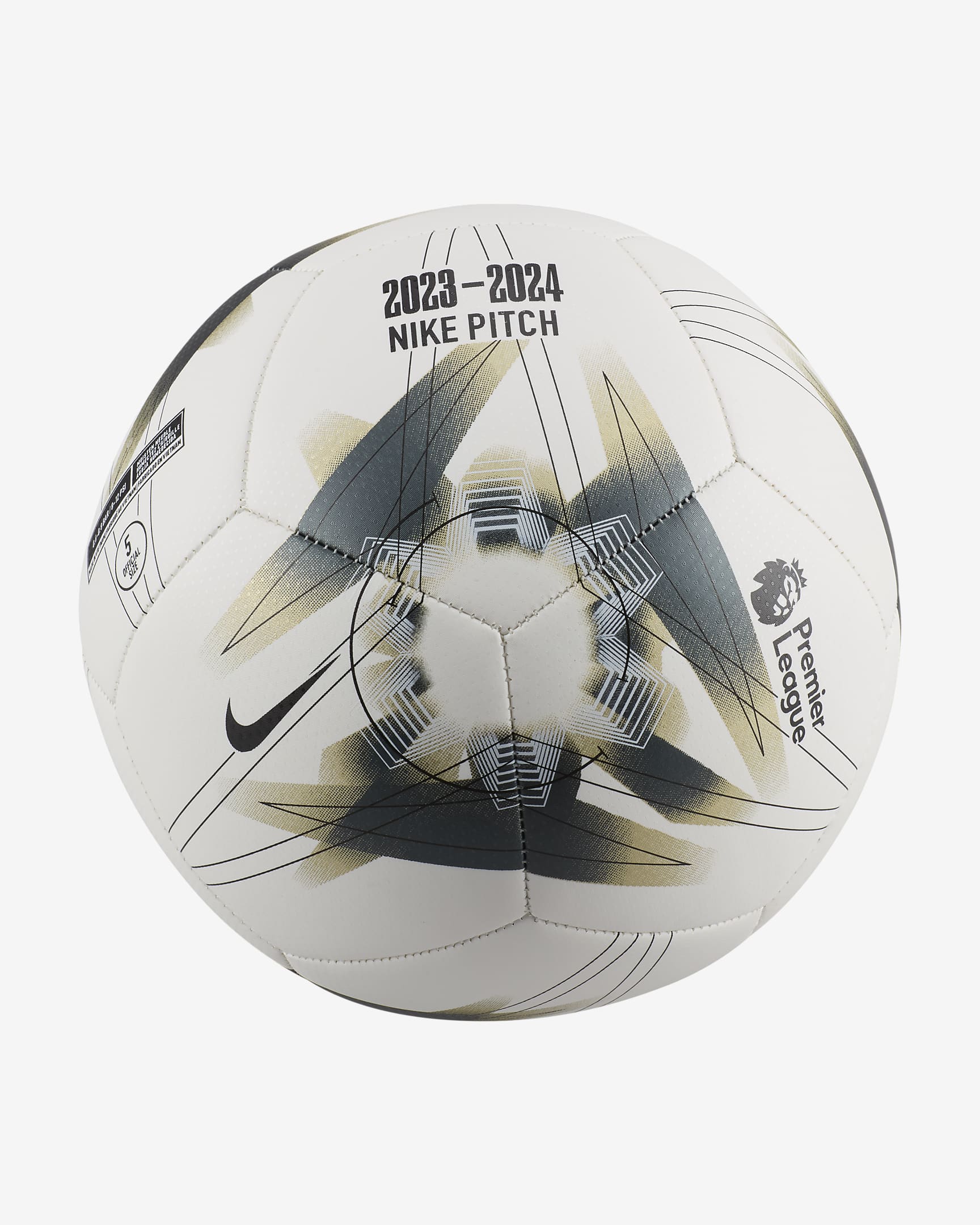 Premier League Pitch-fodbold - hvid/Metallic Gold Star/sort