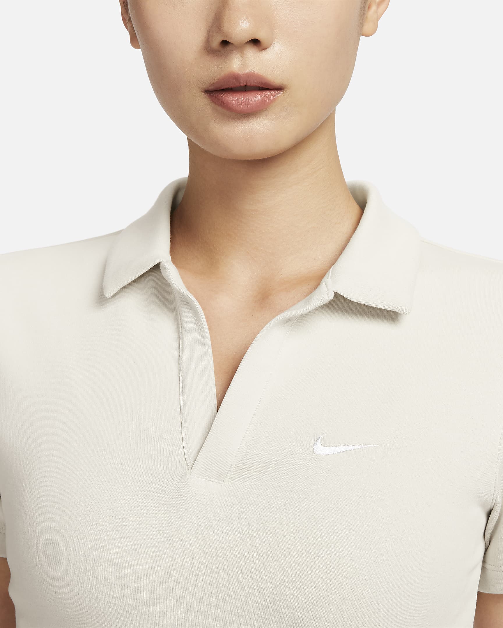 Nike Sportswear Essential Women's Short-sleeve Polo Top - Light Orewood Brown/Sail