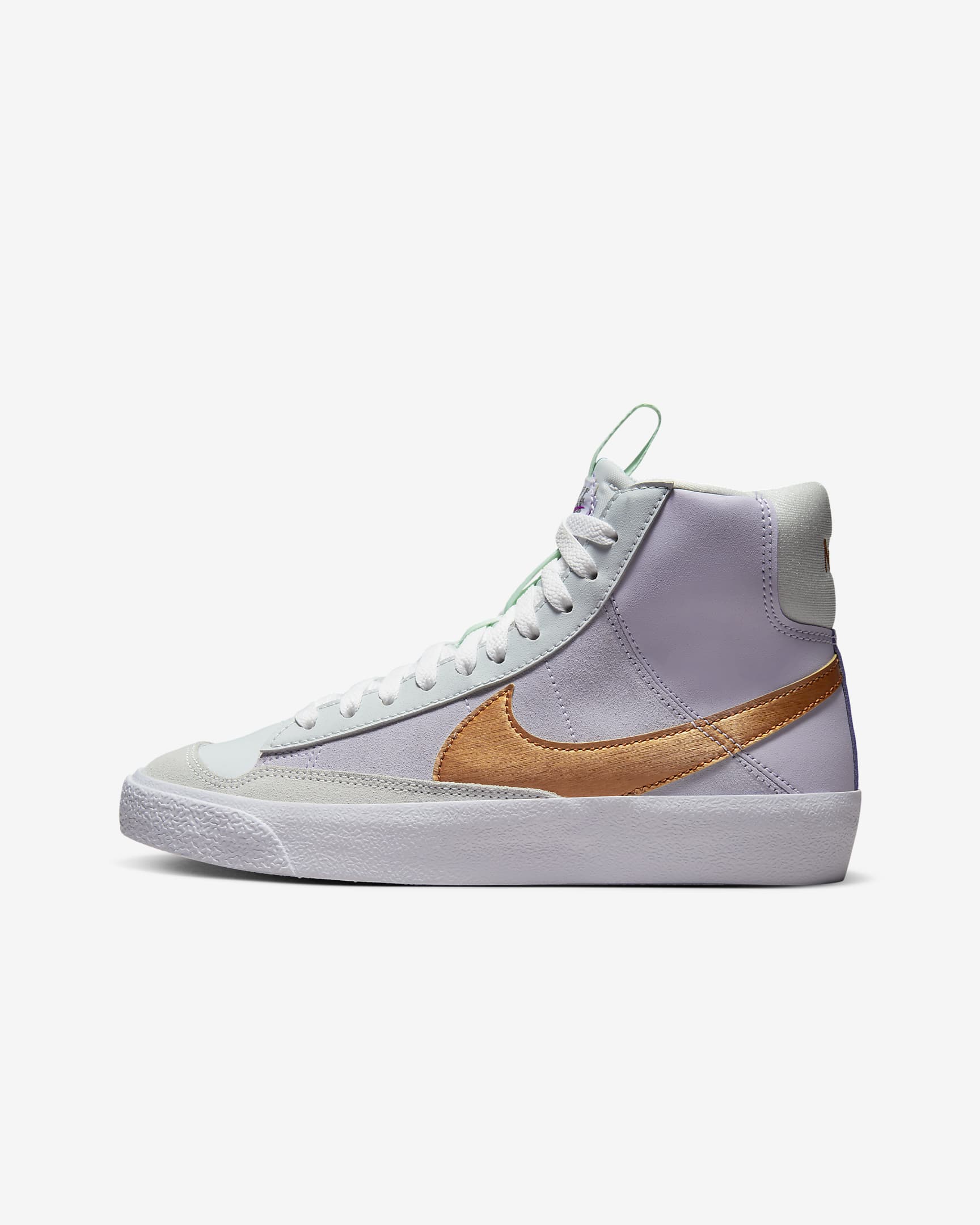 Nike Blazer Mid '77 Dance Big Kids' Shoes - Barely Grape/Pure Platinum/Violet Frost/Metallic Copper