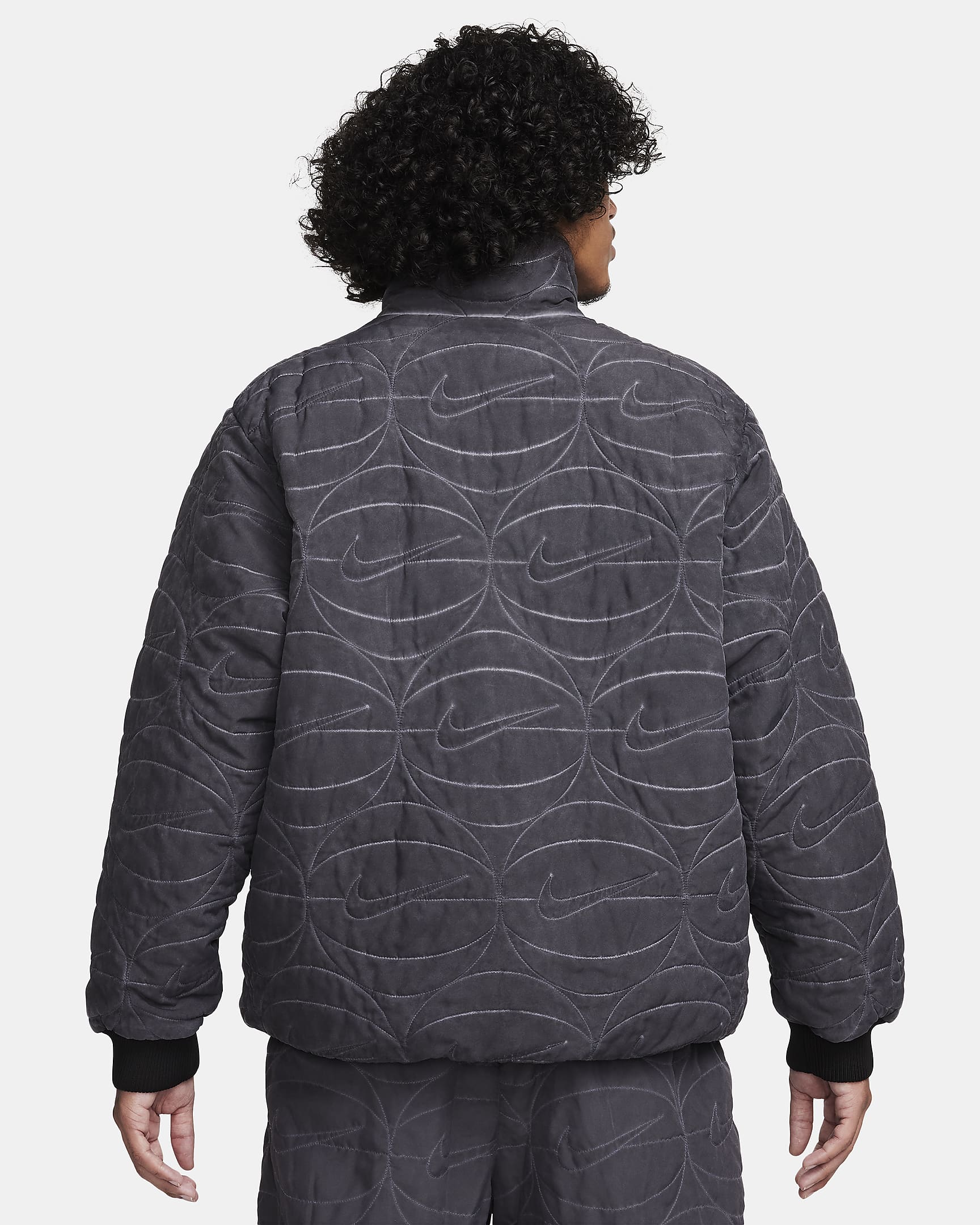 Nike Basketball-Webjacke mit durchgehendem Reißverschluss für Herren - Schwarz/Weiß