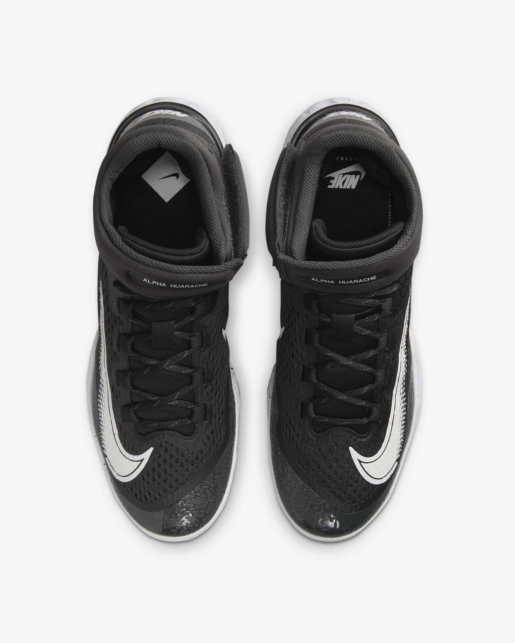 Nike Alpha Huarache Elite 4 Mid Men's Baseball Cleats - Black/Dark Smoke Grey/White