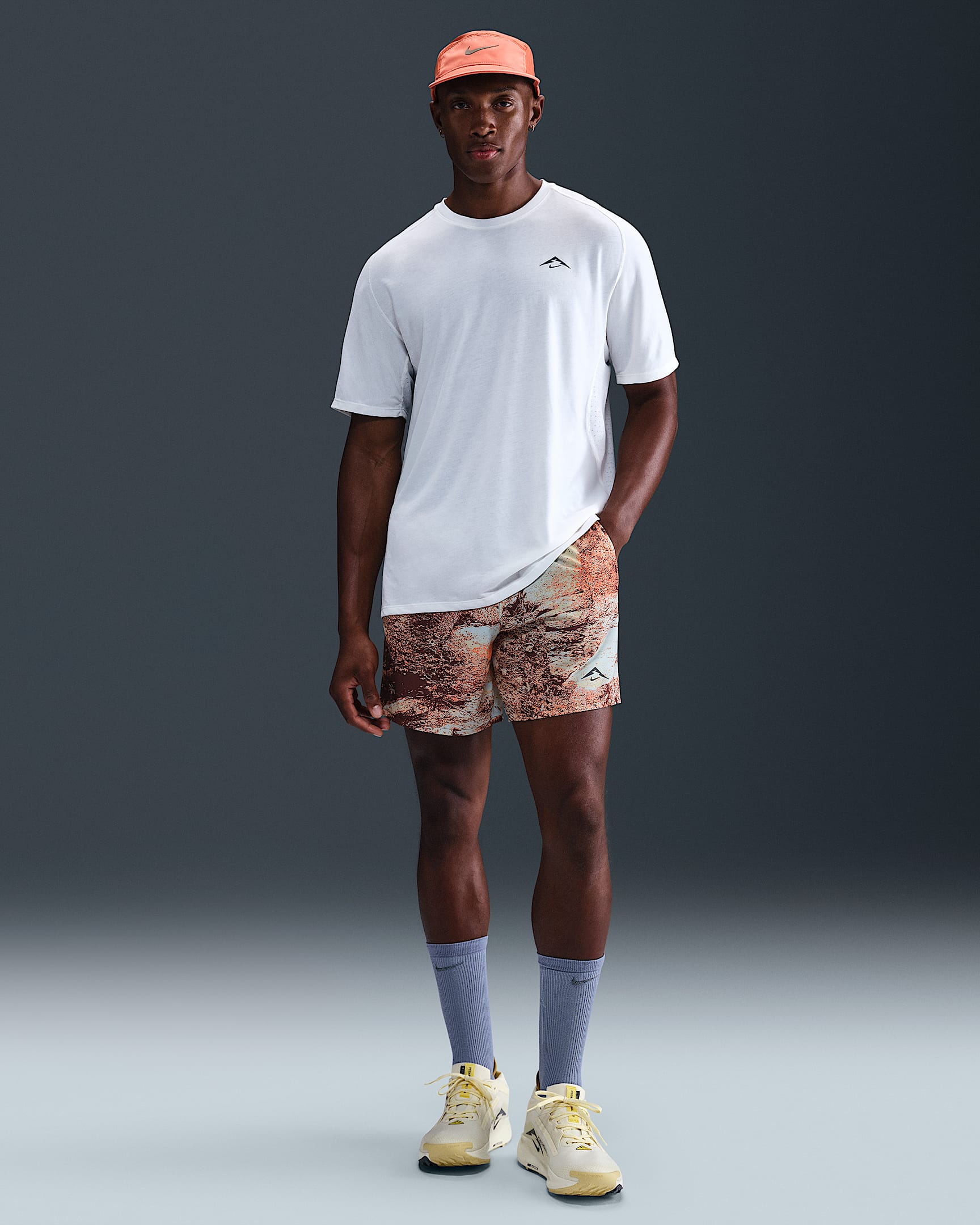 Nike Trail Dri-FIT-løbeshorts med indershorts (18 cm) til mænd - Sail/sort/sort