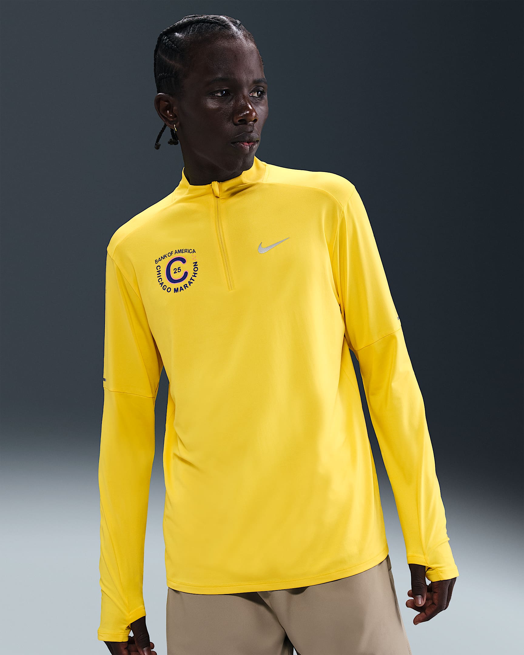 Nike Element Men's Dri-FIT 1/4-Zip Running Top - Lightning/Deep Night