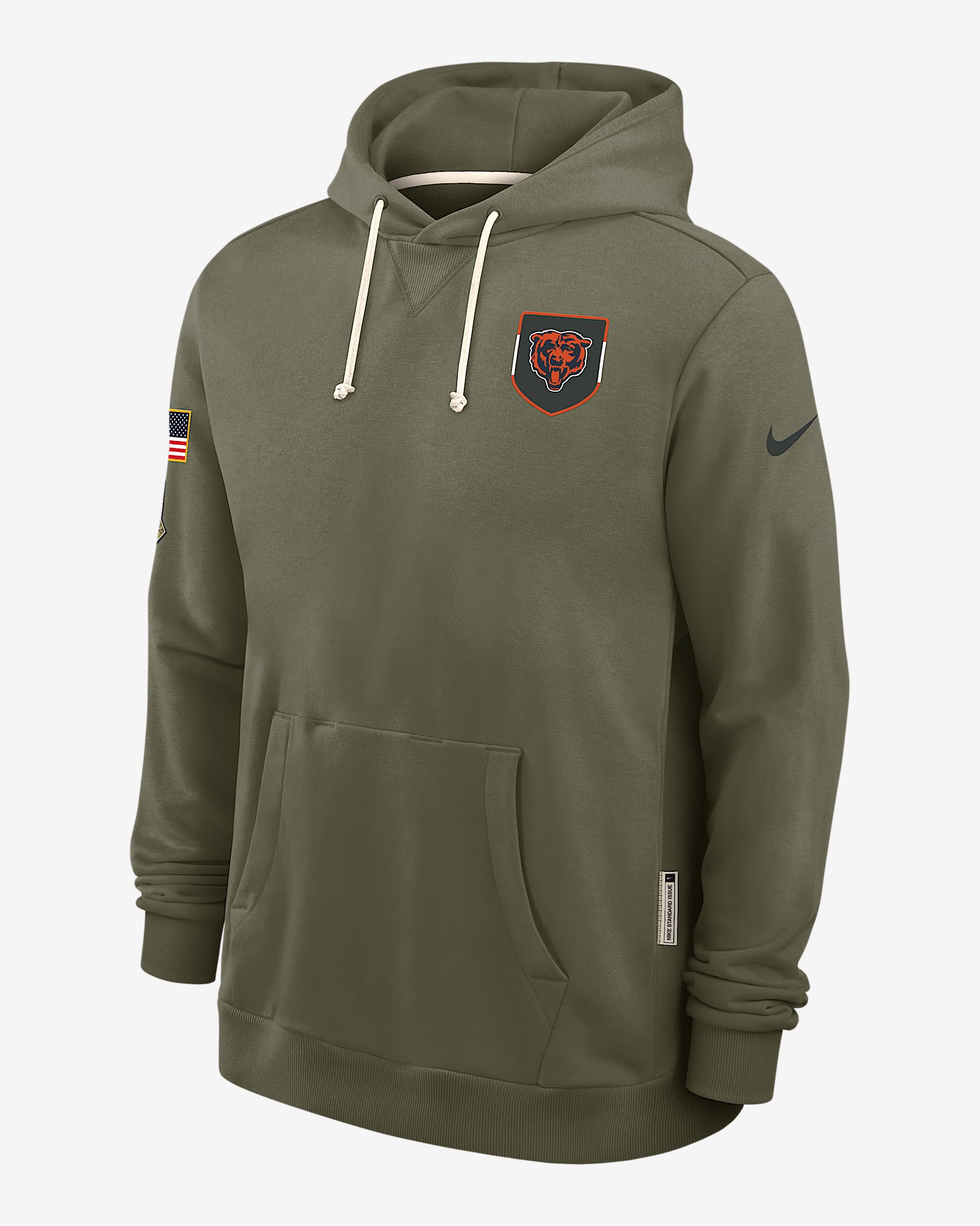 Chicago Bears Salute to Service Sideline Dominant Force Men's Nike Dri-FIT NFL Pullover Hoodie - Medium Olive