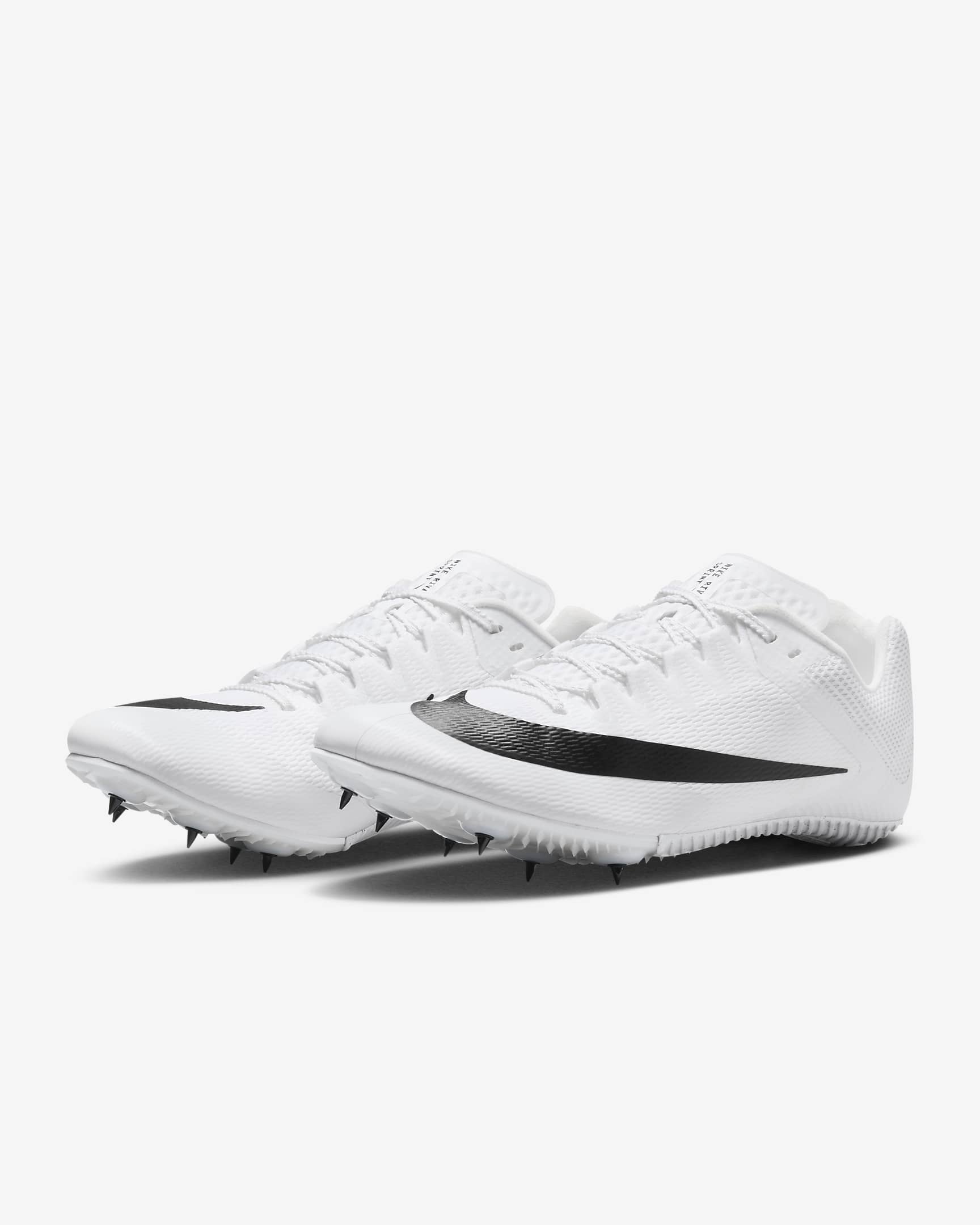 Tenis de atletismo con clavos para carreras rápidas Nike Zoom Rival - Blanco/Plata metalizado/Negro