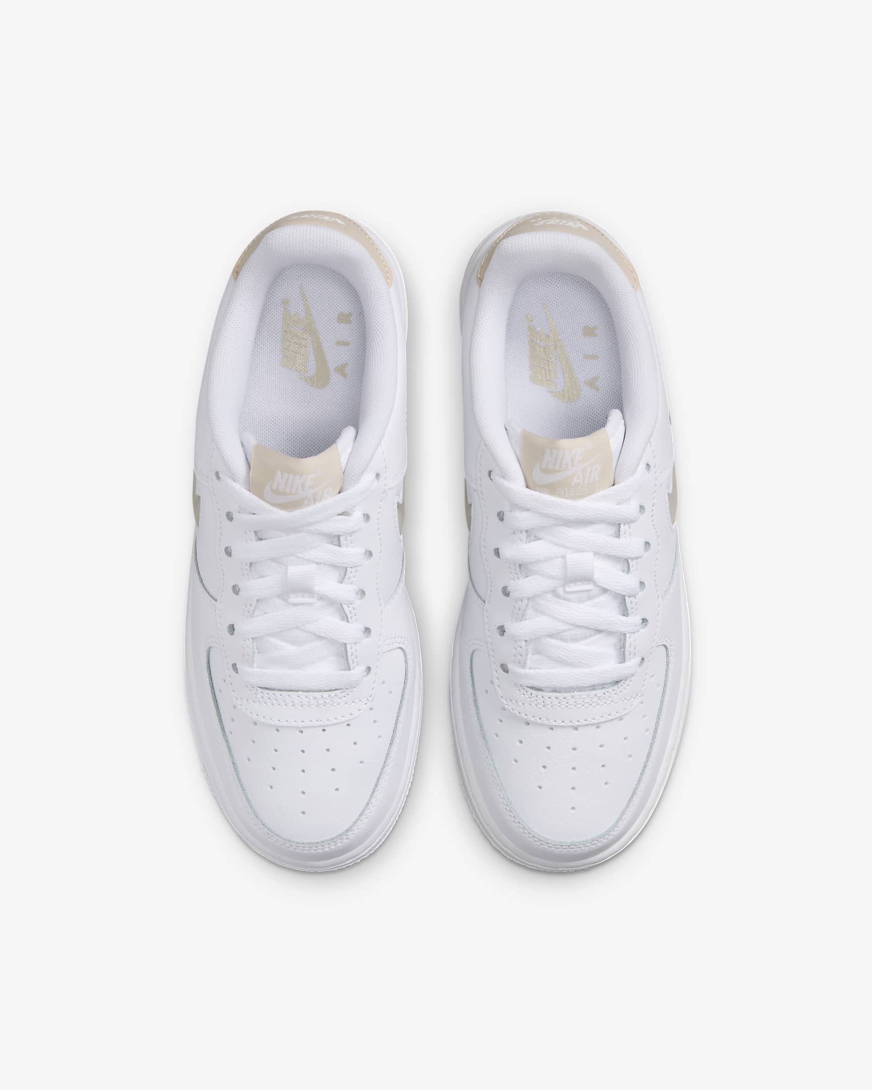 Nike Air Force 1 Older Kids' Shoes - White/Sand Drift