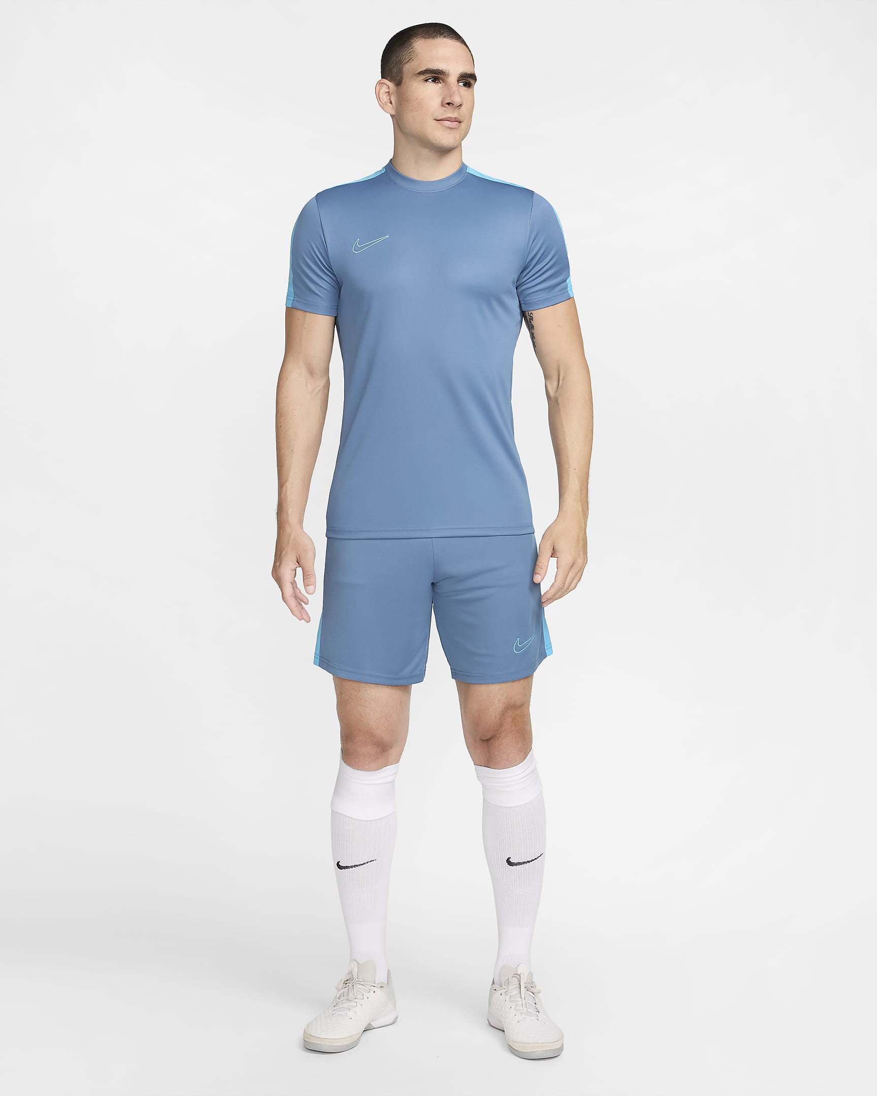 Męska koszulka piłkarska z krótkim rękawem Dri-FIT Nike Academy - Aegean Storm/Baltic Blue/Baltic Blue