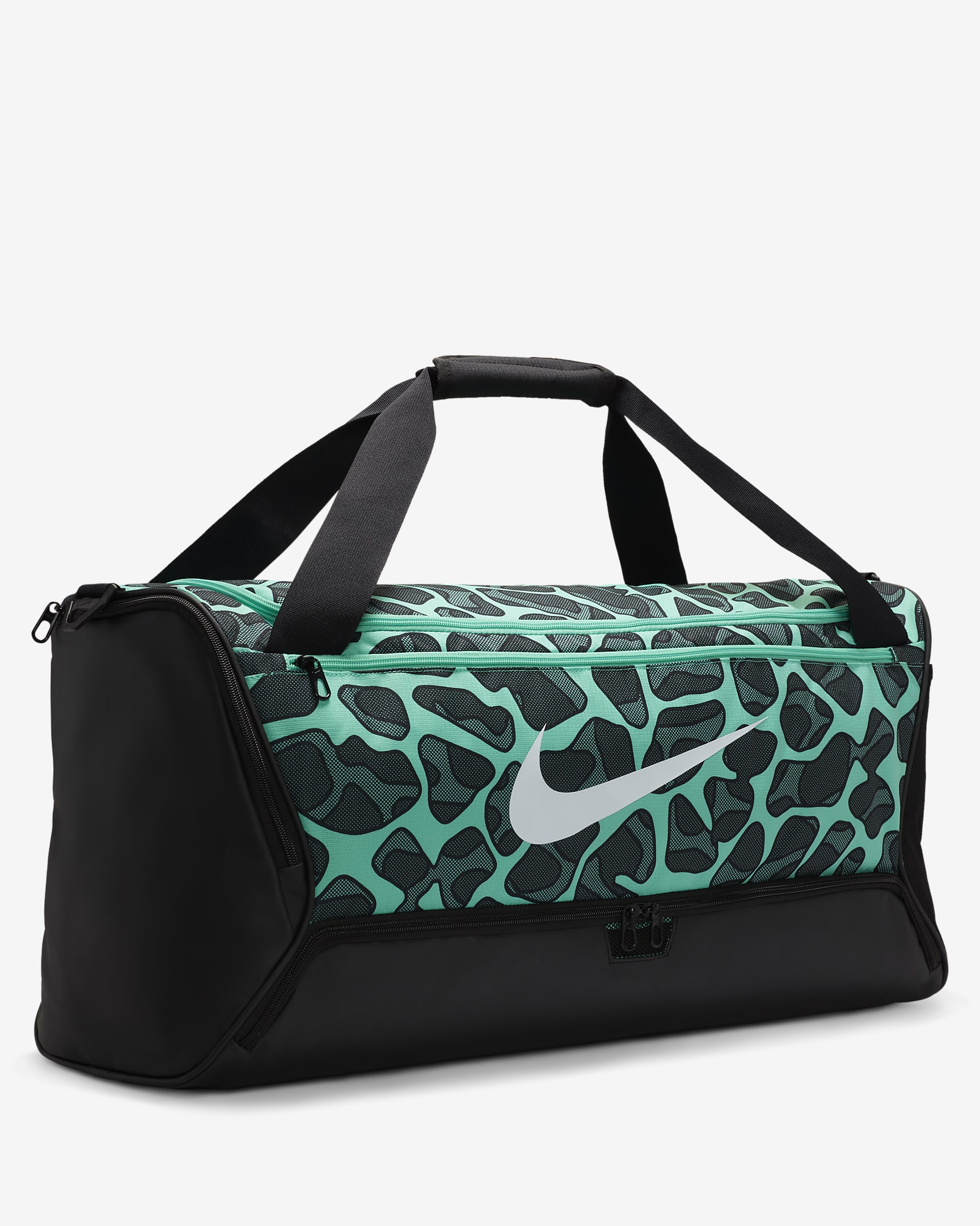 Nike Brasilia Duffel Bag (Medium, 60L) - Light Menta/Black/White