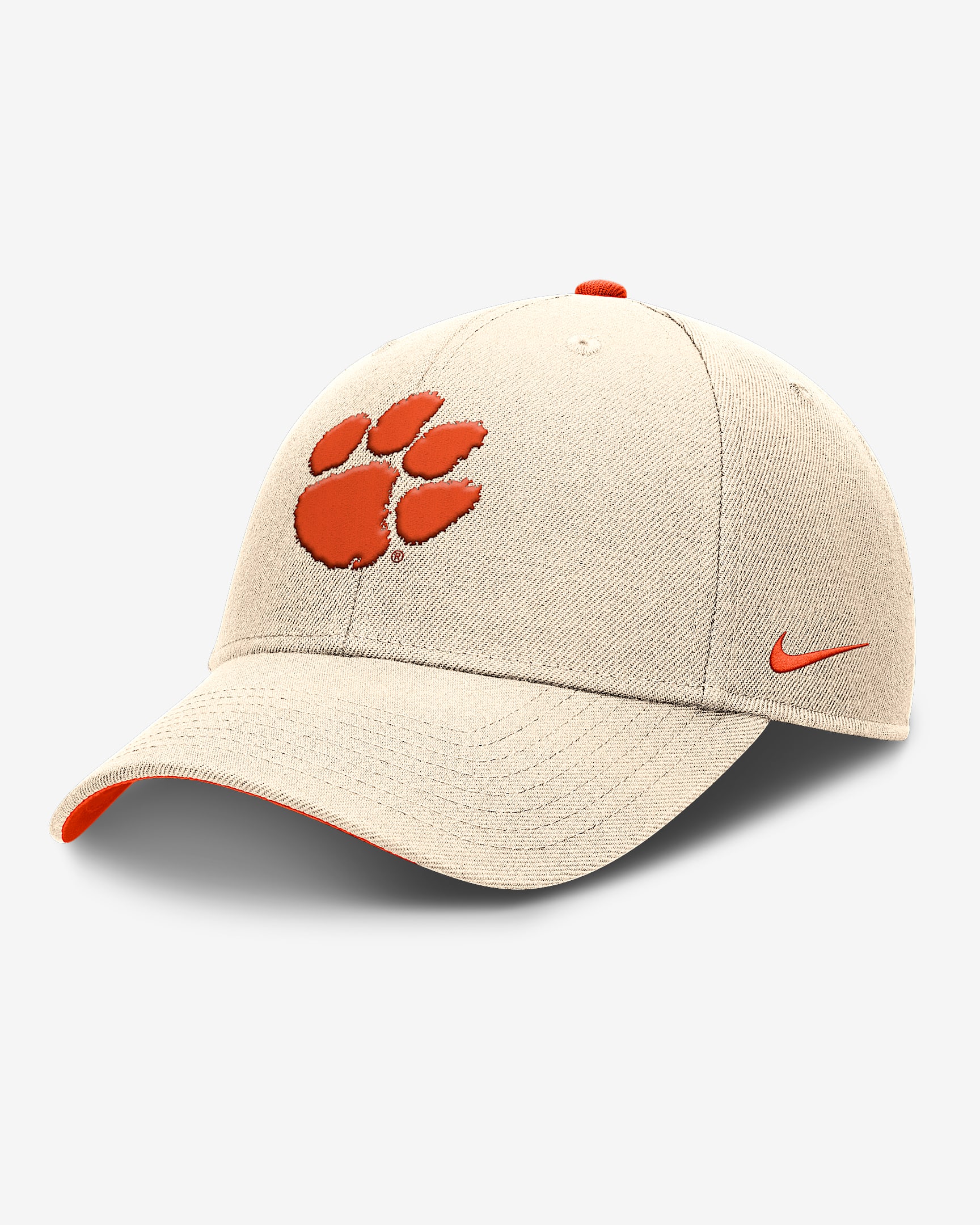 Gorra de rejilla universitaria Nike Dri-FIT ajustable para hombre Clemson Primetime Rise - Natural