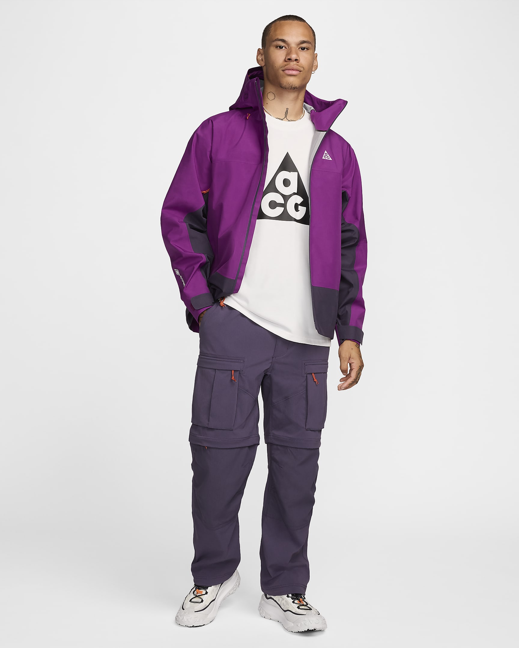 Pantaloni cargo Nike ACG "Smith Summit" - Uomo - Dark Raisin/Nero/Safety Orange/Summit White