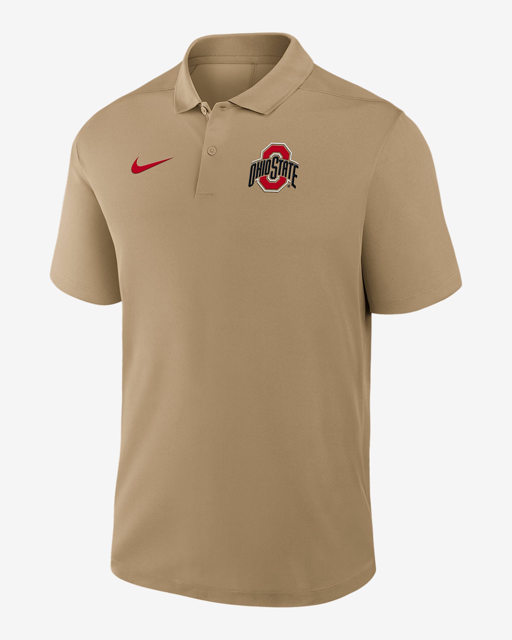 Ohio State Primetime Victory Primary Logo Men's Nike Dri-FIT College Polo - Tan/Beige