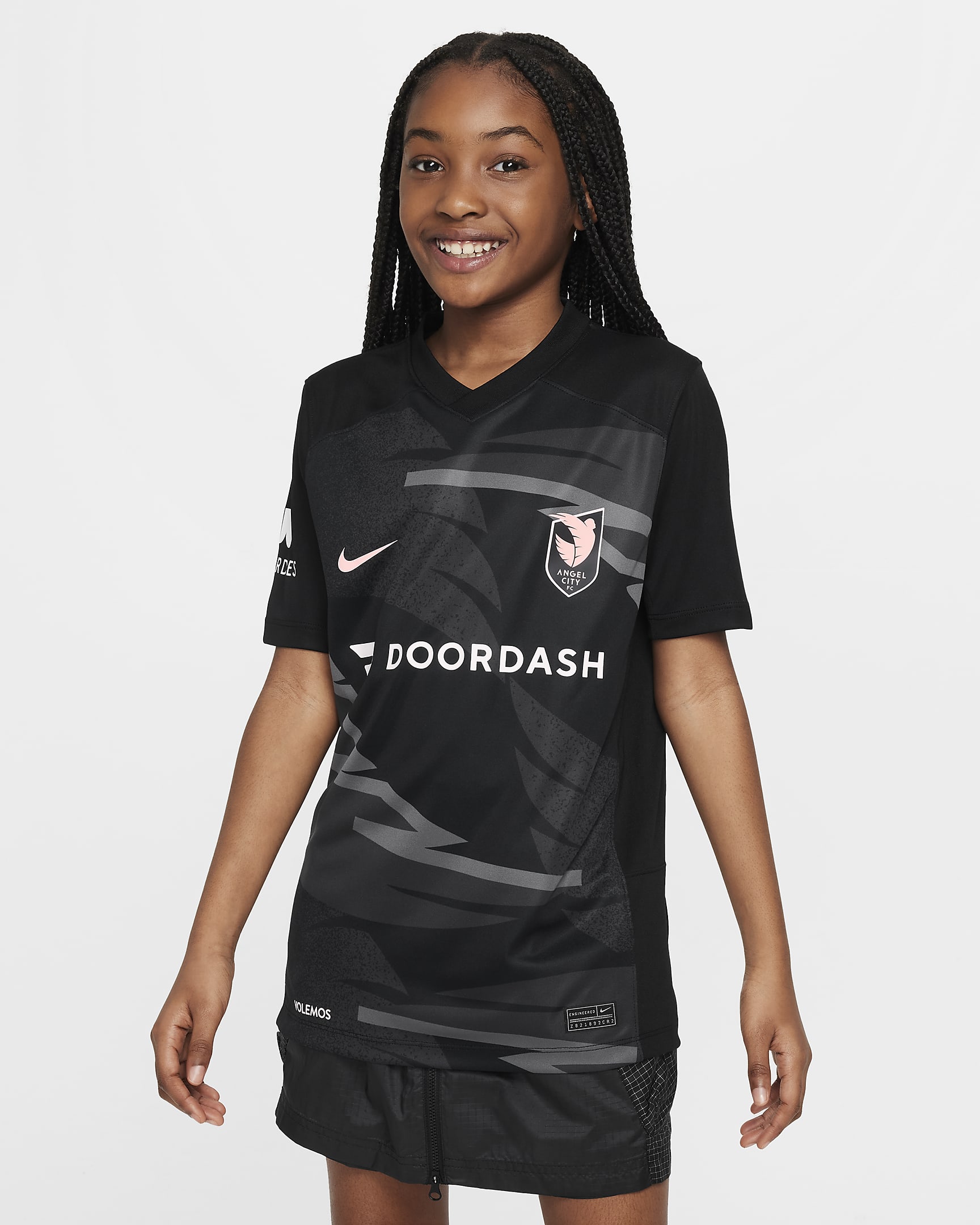 Angel City FC 2024 Stadium Primary Big Kids' Nike Dri-FIT NWSL Replica Jersey - Black