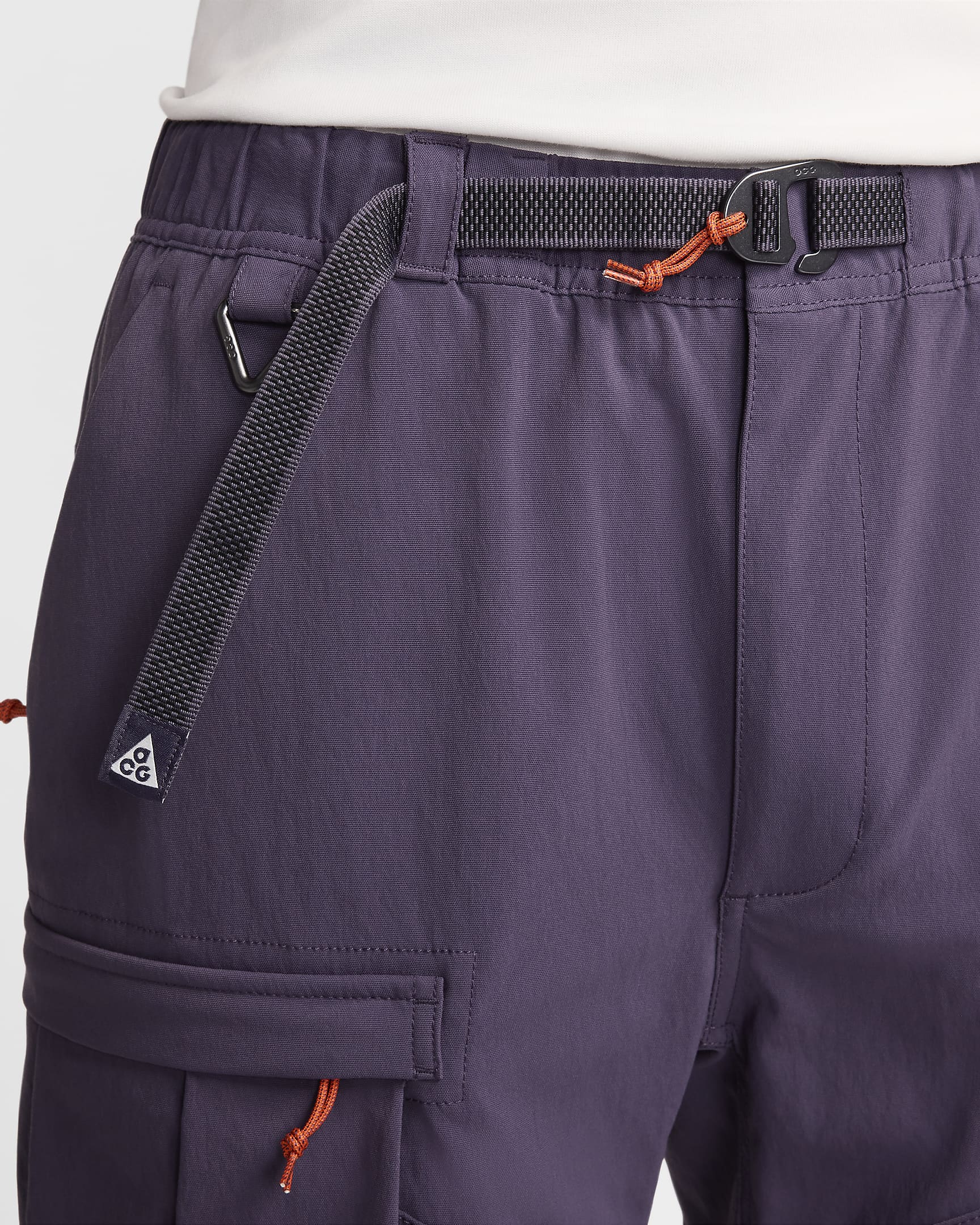 Nike ACG 'Smith Summit' Men's Cargo Trousers - Dark Raisin/Black/Safety Orange/Summit White