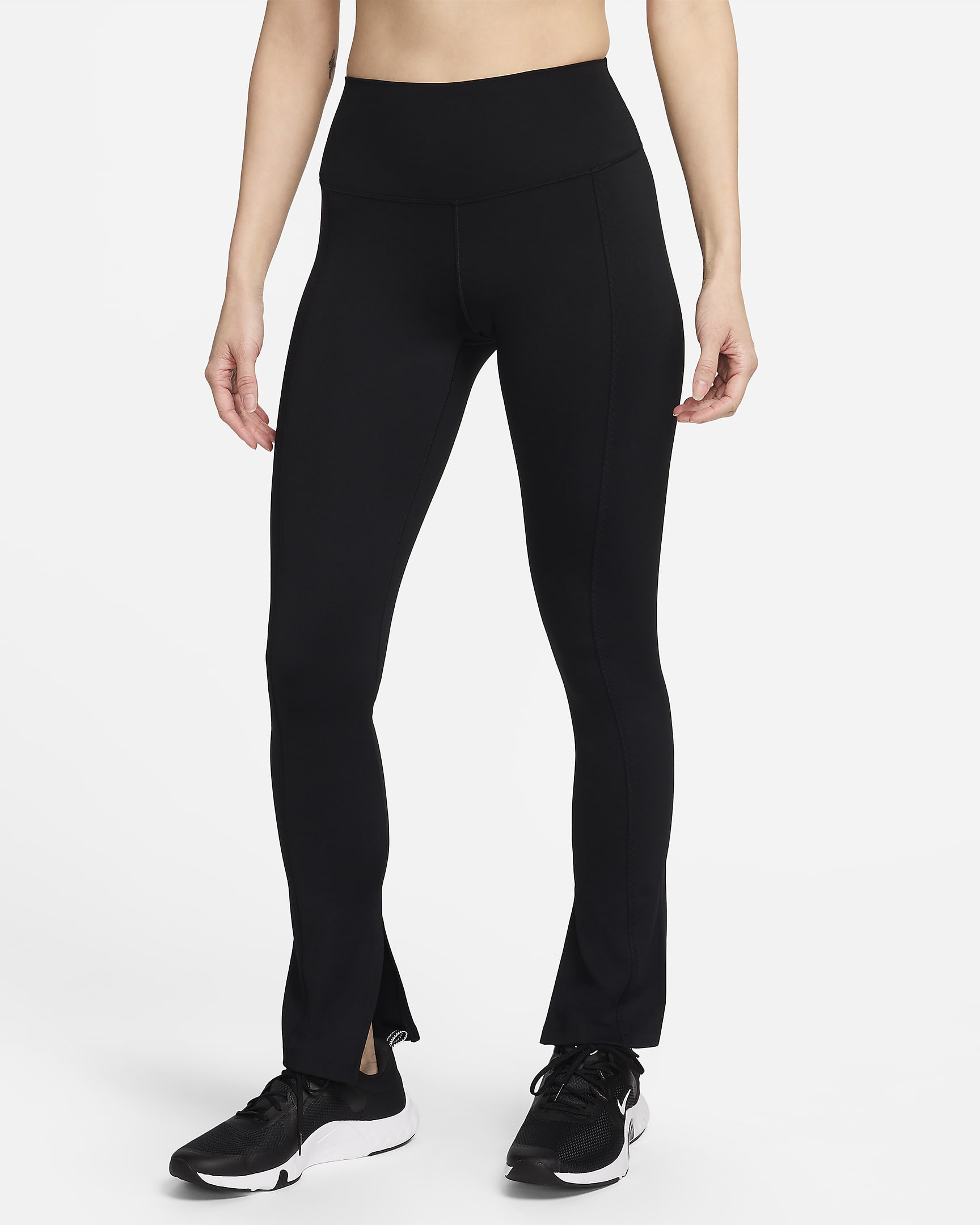 Nike One Women's High-Waisted Full-Length Split-Hem Leggings - Black