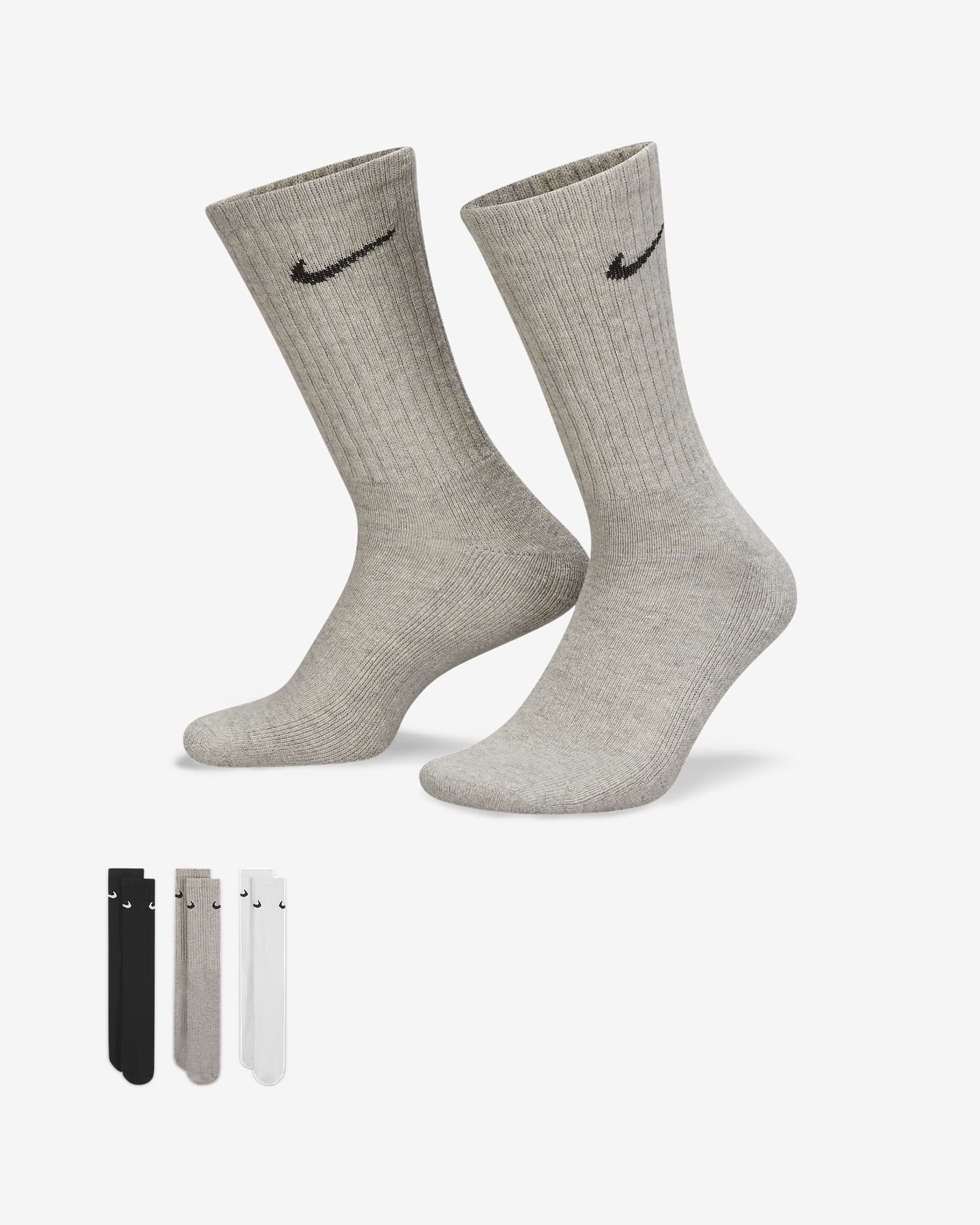 Nike Cushioned Training Crew Socks (3 Pairs) - Multi-Colour