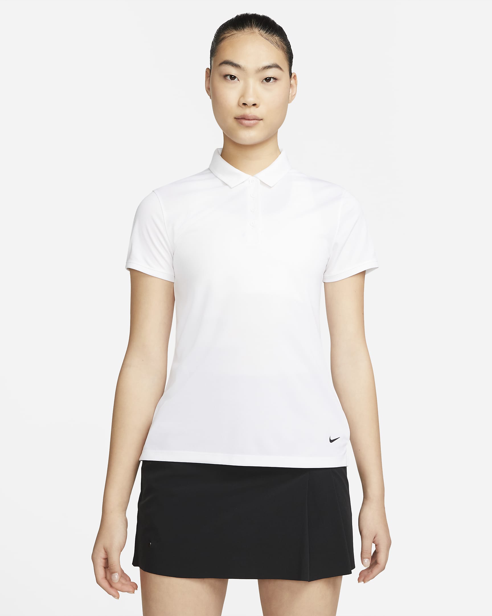 Polo de golf Nike Dri-FIT Victory pour femme - Blanc/Noir