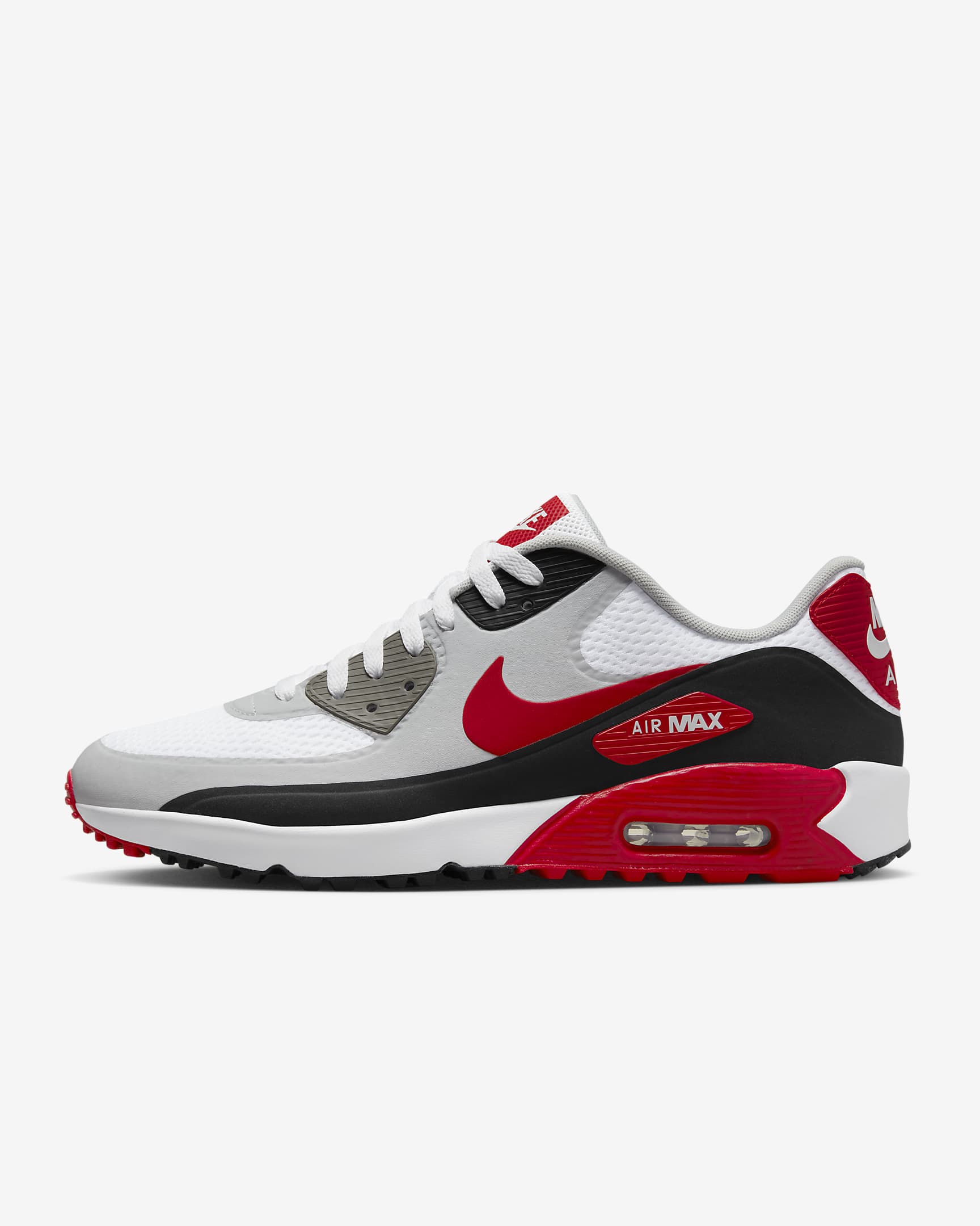 Nike Air Max 90 G Golf Shoes - White/Black/Photon Dust/University Red