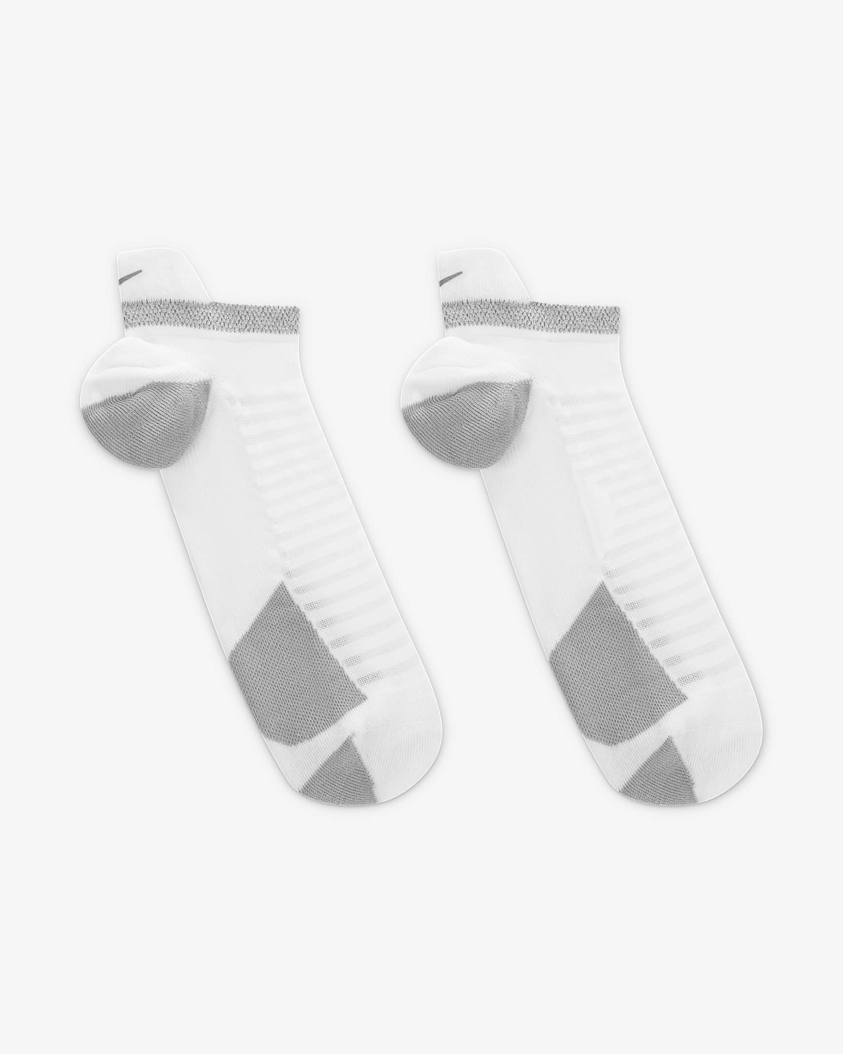 Nike Spark Cushioned No-Show Running Socks - White/Reflect Silver