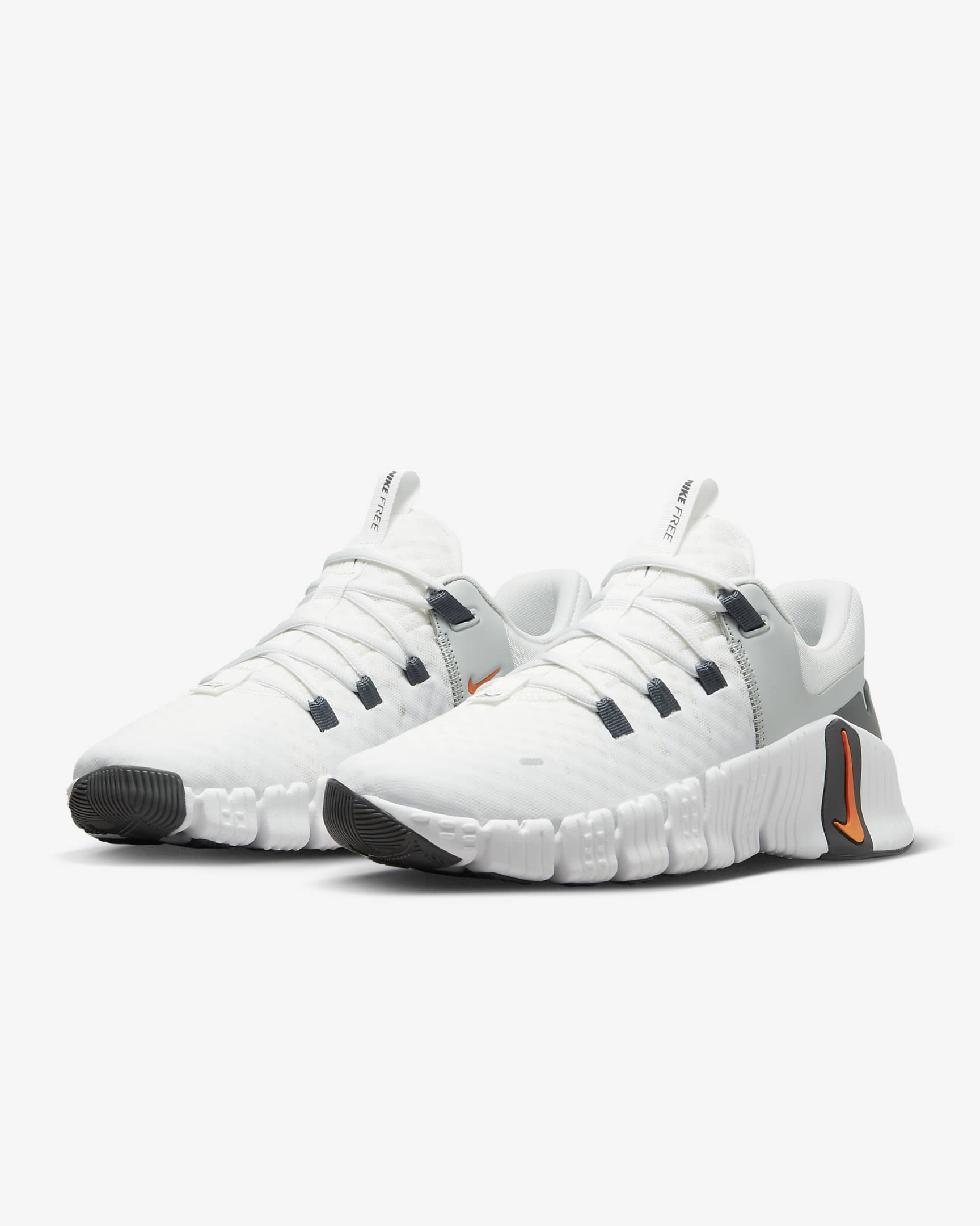 Nike Free Metcon 5 Men's Workout Shoes - Summit White/Light Silver/Iron Grey/Bright Mandarin