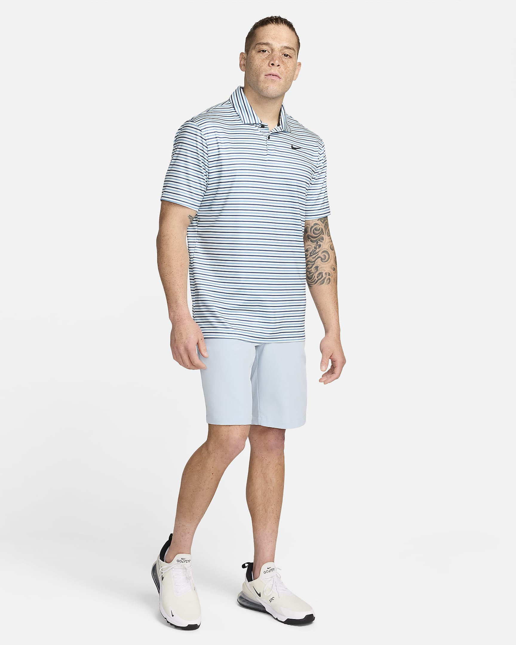 Nike Tour Men's Dri-FIT Striped Golf Polo - Glacier Blue/Black