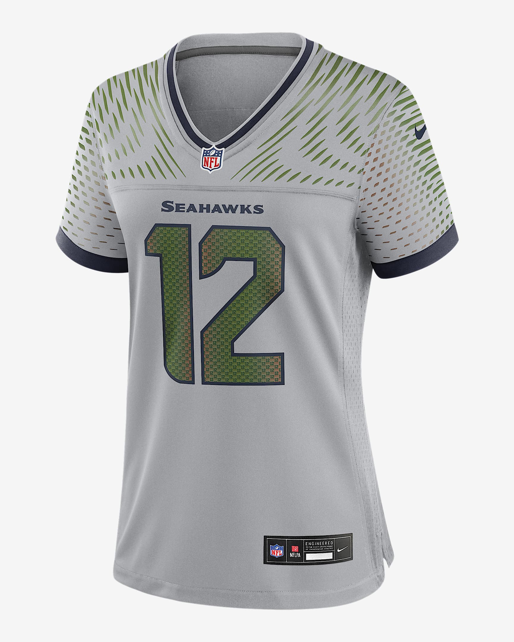 12s Seattle Seahawks Rivalries Collection Women’s Nike NFL Game Jersey - Grey