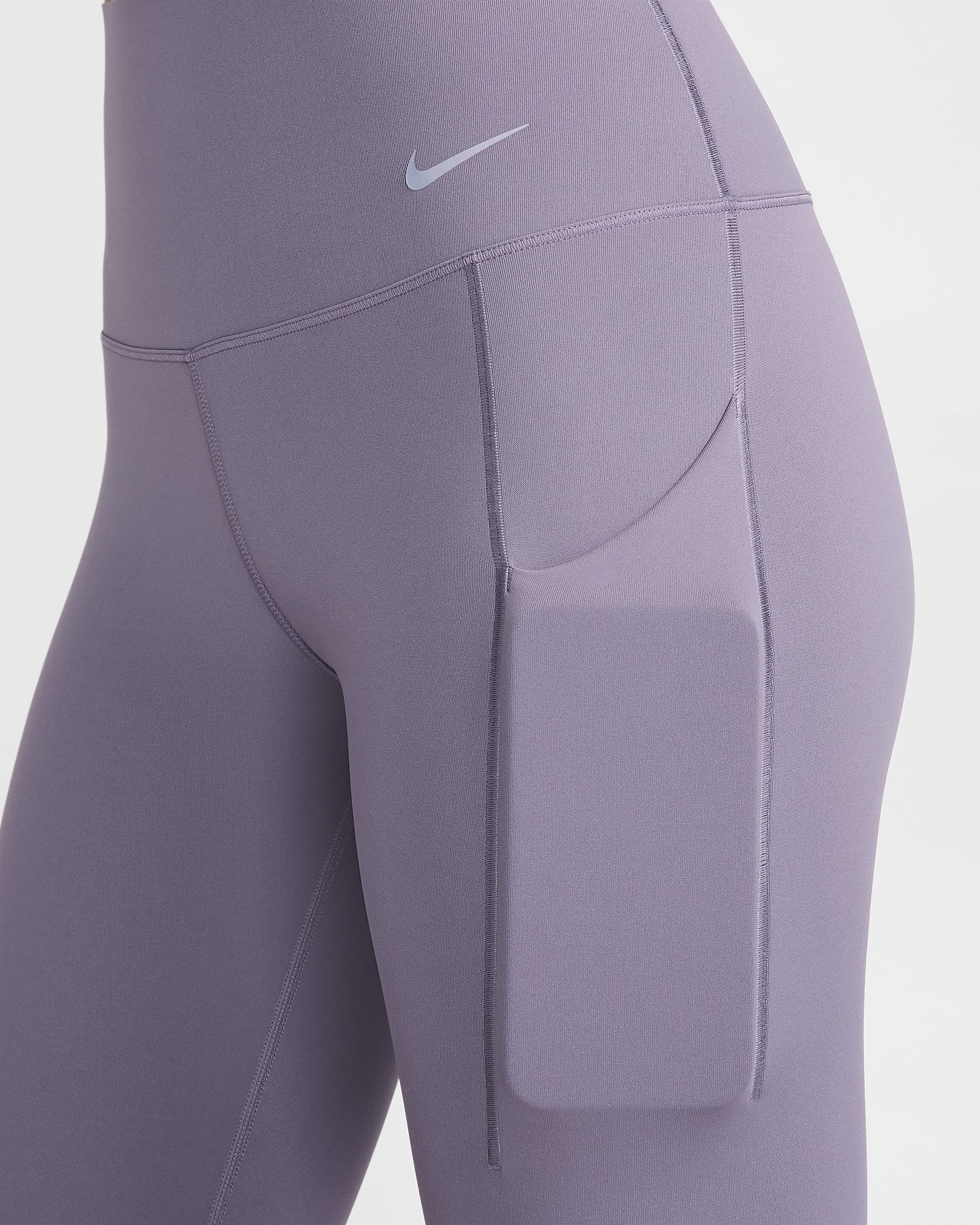 Nike Universa leggings i 7/8 lengde med middels støtte, høyt liv og lommer til dame - Daybreak/Svart