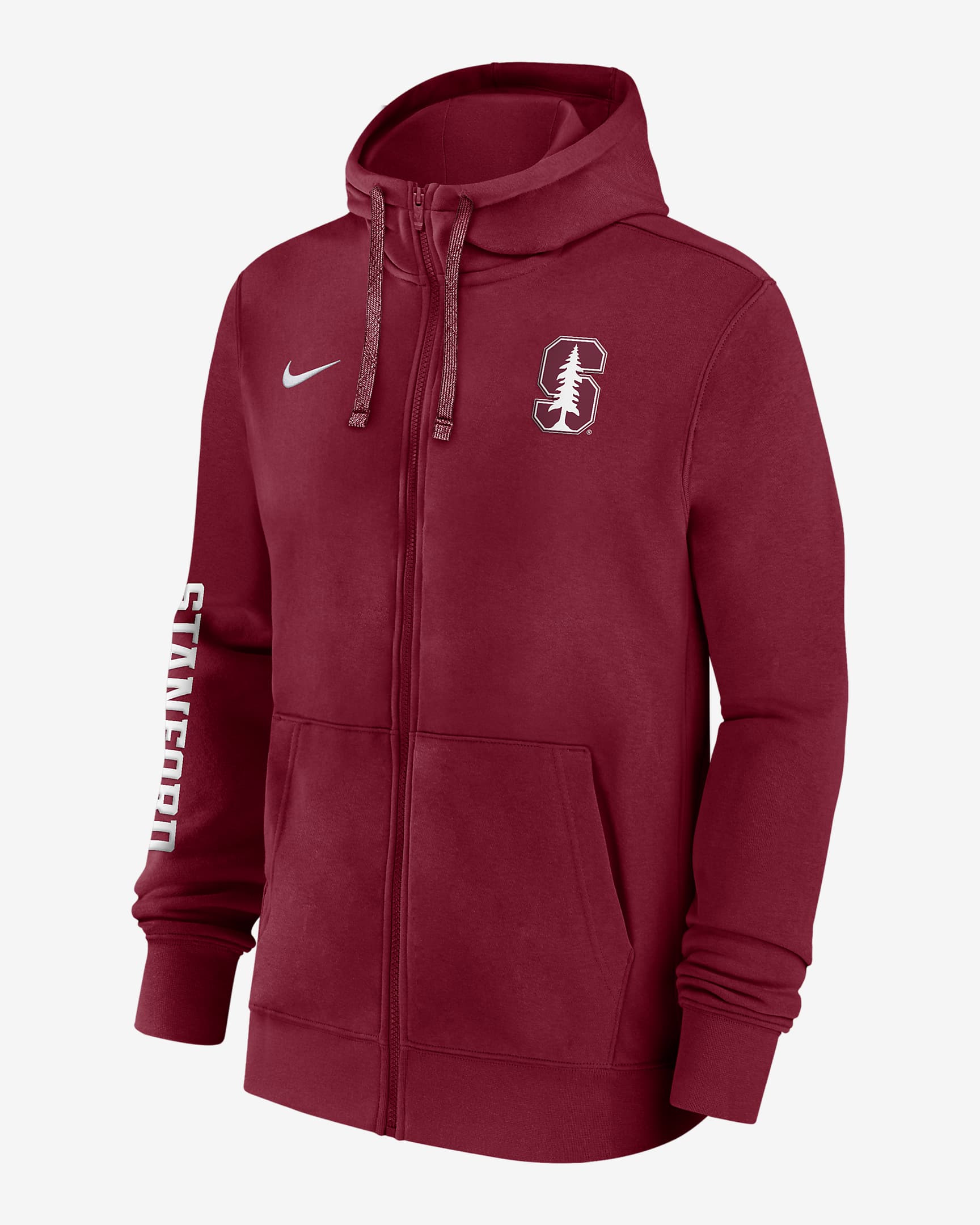 Stanford Cardinal Sideline Team Issue Men's Nike College Full-Zip Hoodie - Crimson