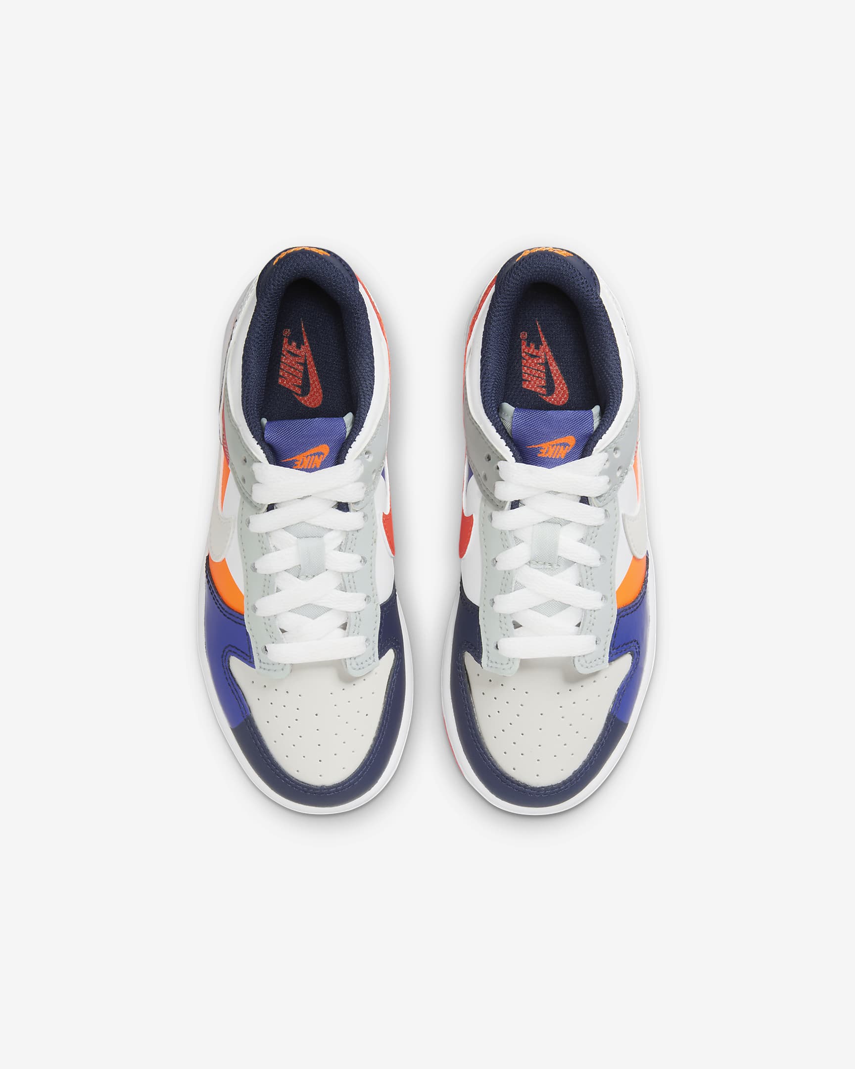 Nike Dunk Low SE Little Kids' Shoes - White/Light Silver/Midnight Navy/White