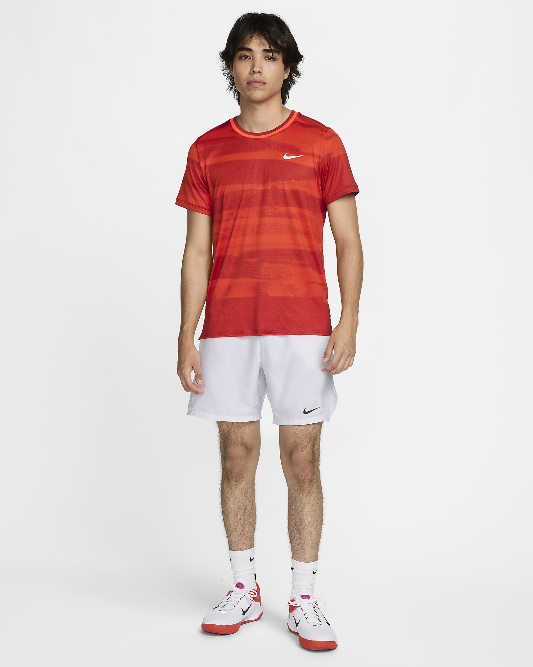 NikeCourt Advantage Dri-FIT-Tennisoberteil für Herren - Team Orange/Weiß