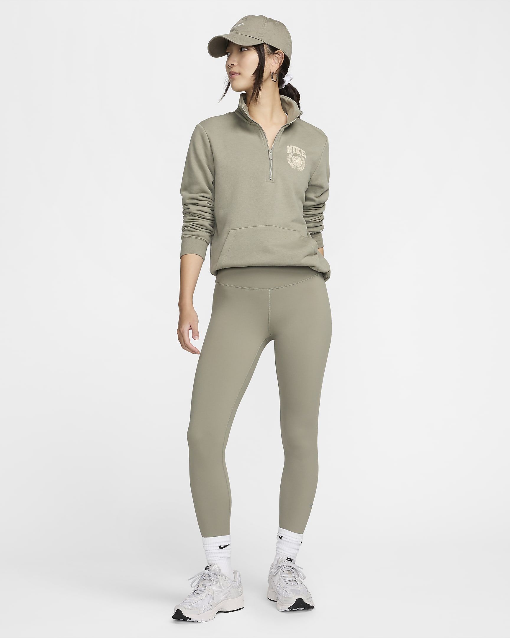 Legging 7/8 taille haute Nike One pour femme - Light Army/Noir