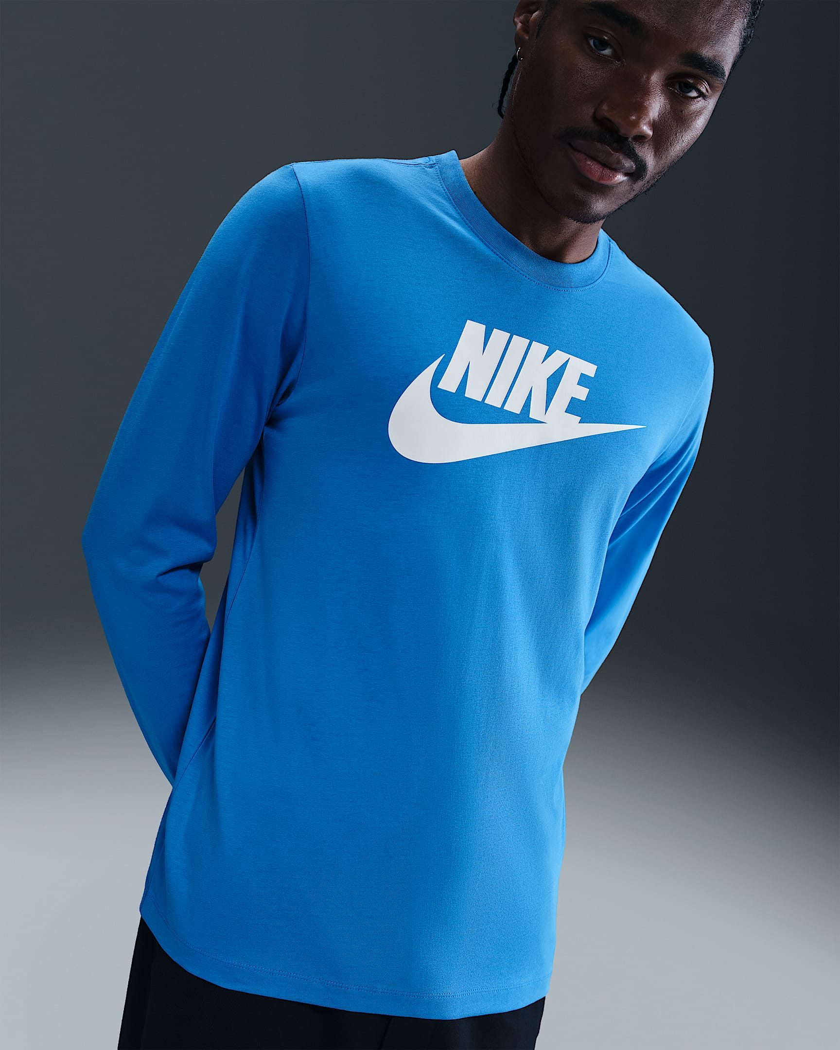 Playera de manga larga para hombre Nike Sportswear - Azul foto claro