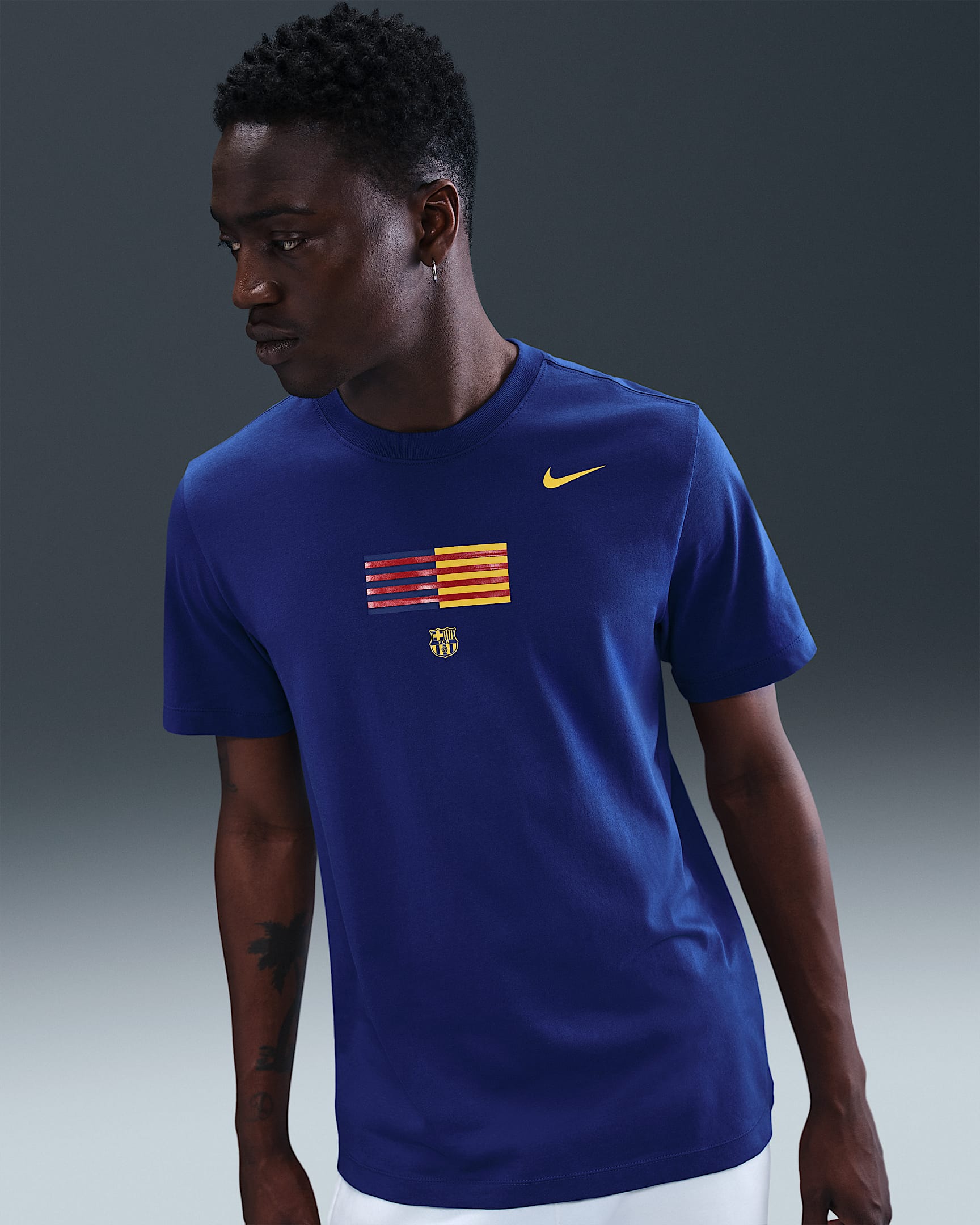 FC Barcelona 男款 Nike 足球 T 恤 - Deep Royal Blue