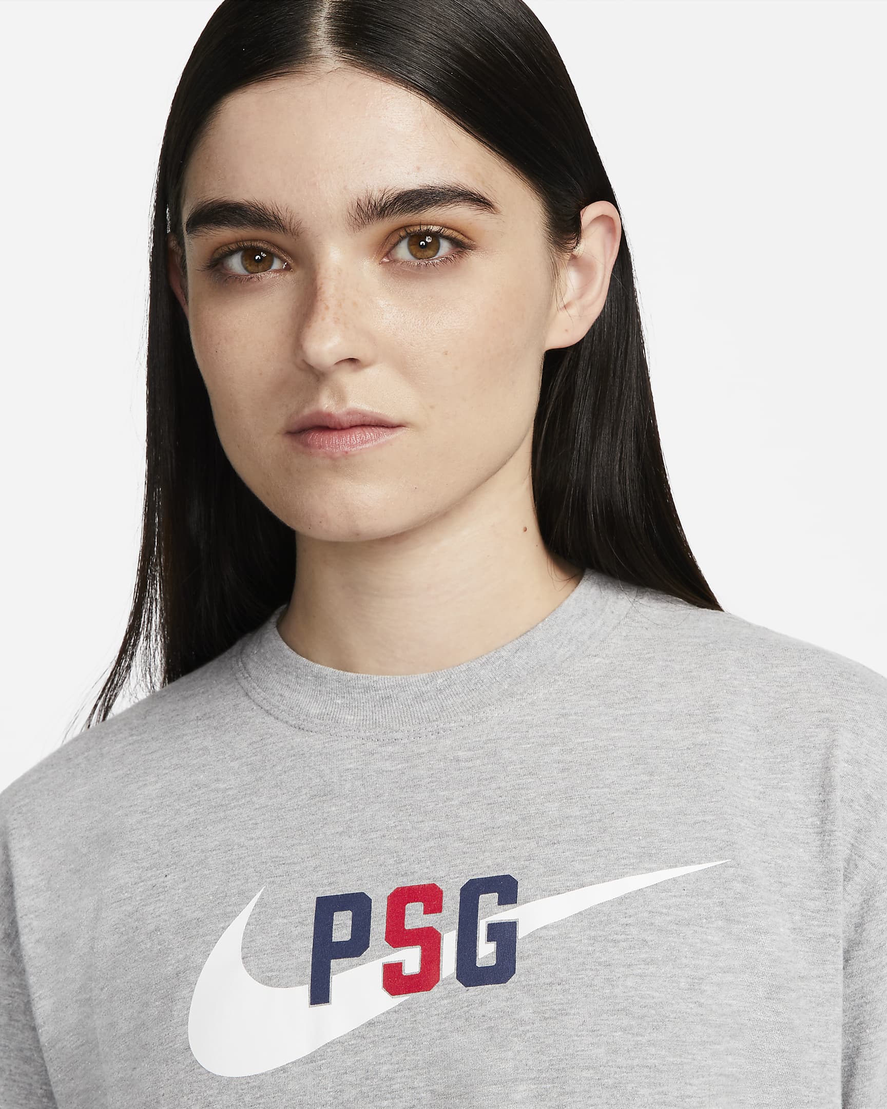 Paris Saint-Germain Swoosh Women's Nike Soccer T-Shirt - Dark Grey Heather