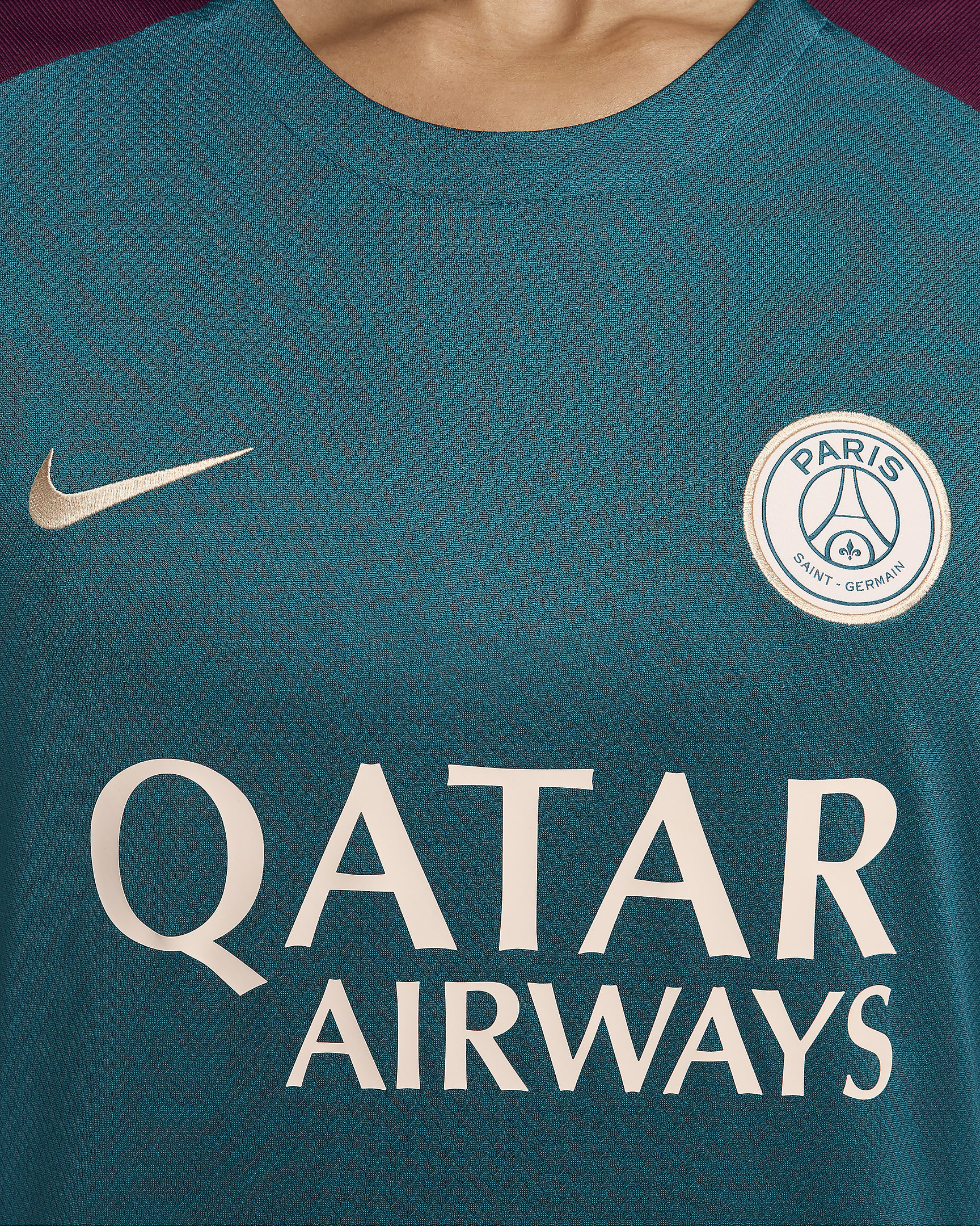 Paris Saint-Germain Strike Men's Nike Dri-FIT Football Short-Sleeve Knit Top - Geode Teal/Geode Teal/Bordeaux/Guava Ice