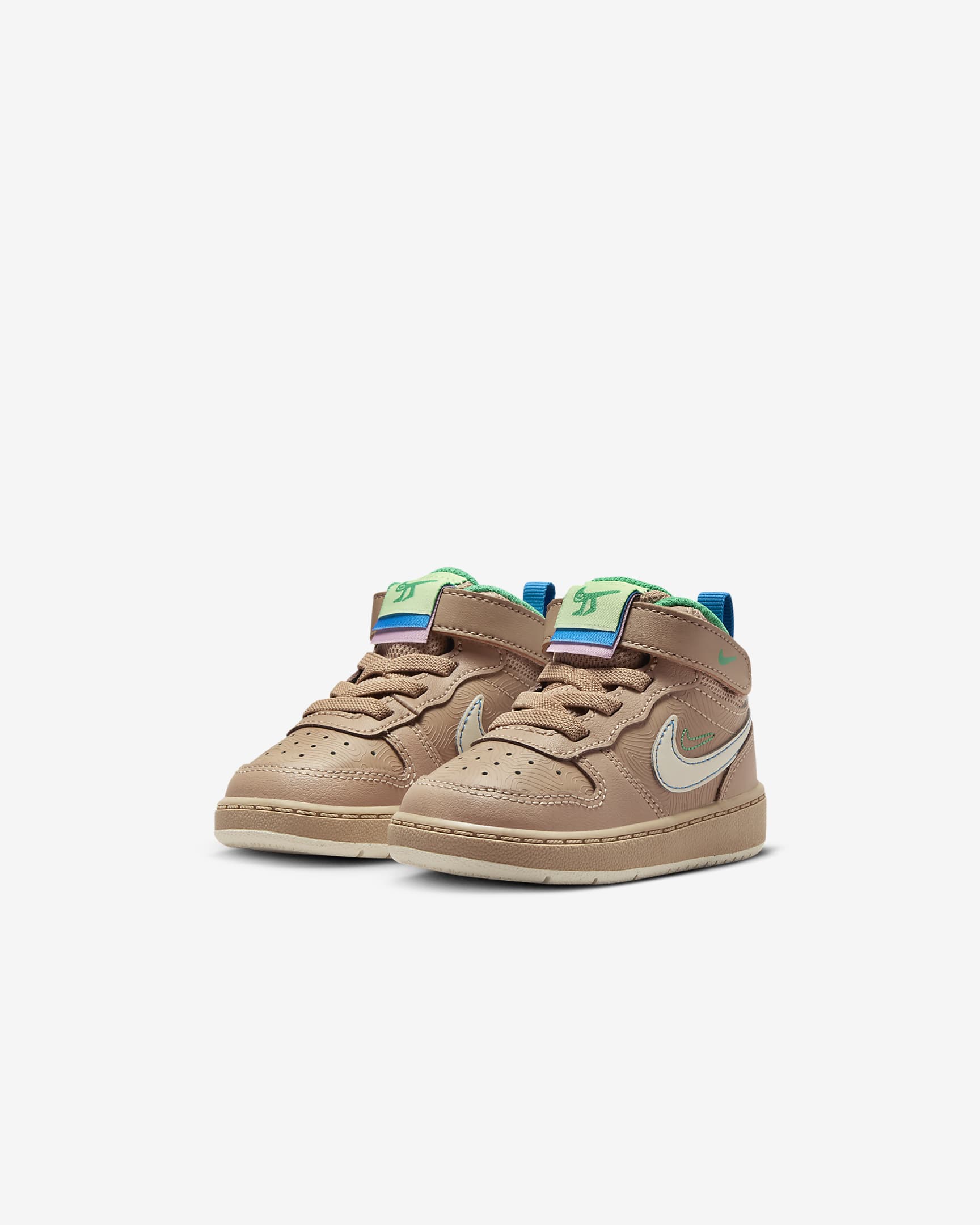 Nike Court Borough Mid 2 SE Baby/Toddler Shoes - Hemp/Barely Volt/Light Photo Blue/Coconut Milk