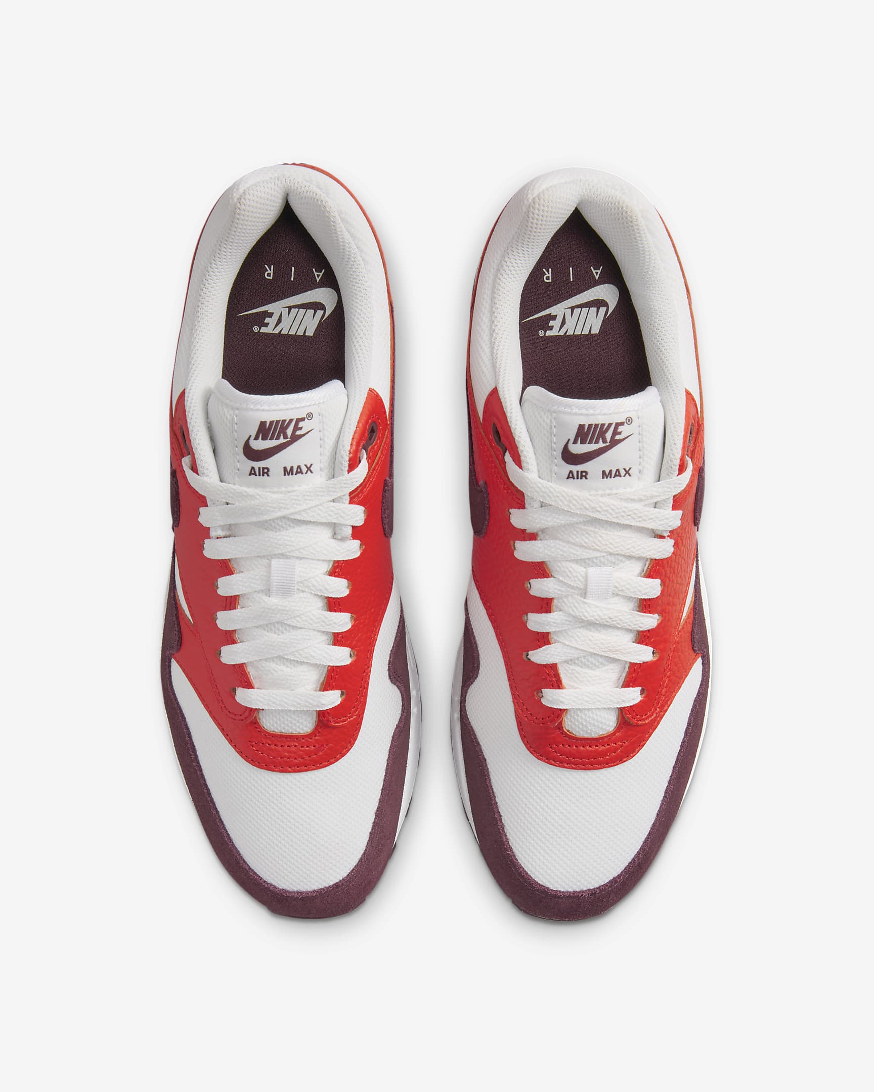 Nike Air Max 1-sko til mænd - Summit White/Picante Red/Burgundy Crush