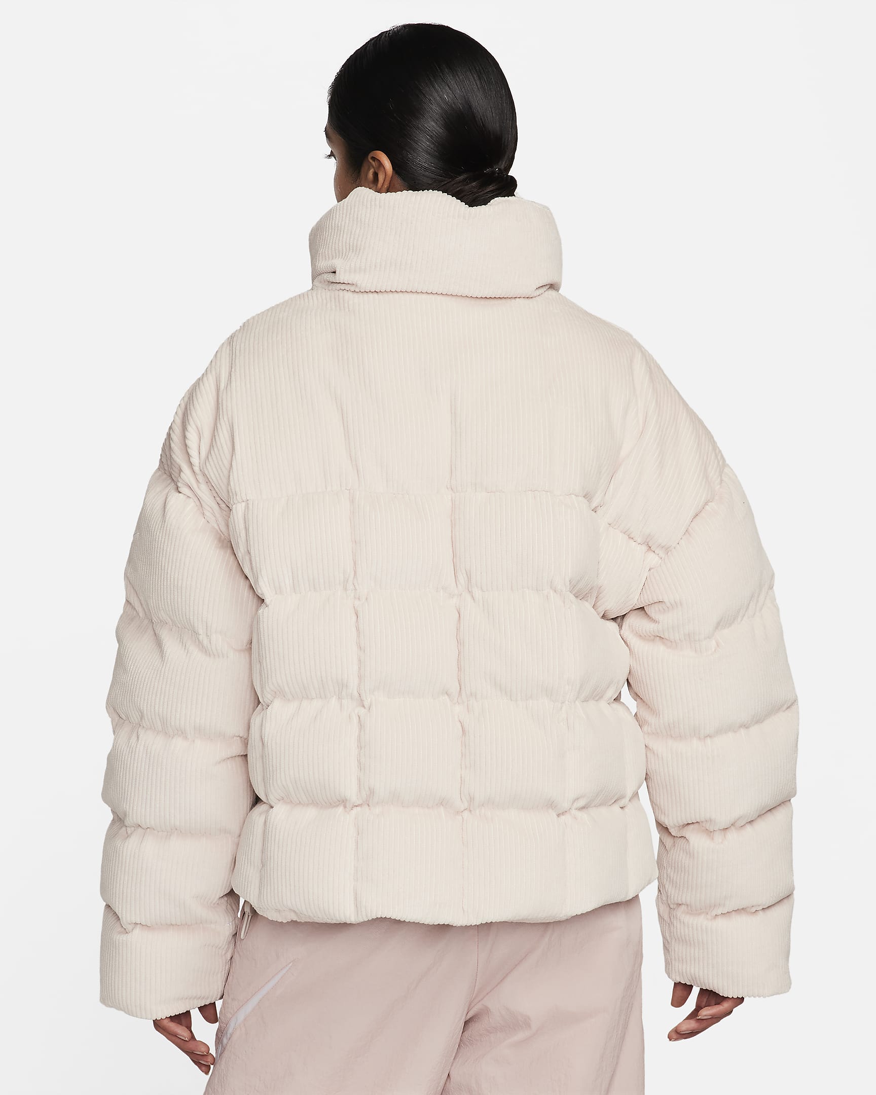 Nike Sportswear Essential Women's Therma-FIT Oversized Corduroy Puffer - Light Orewood Brown/White