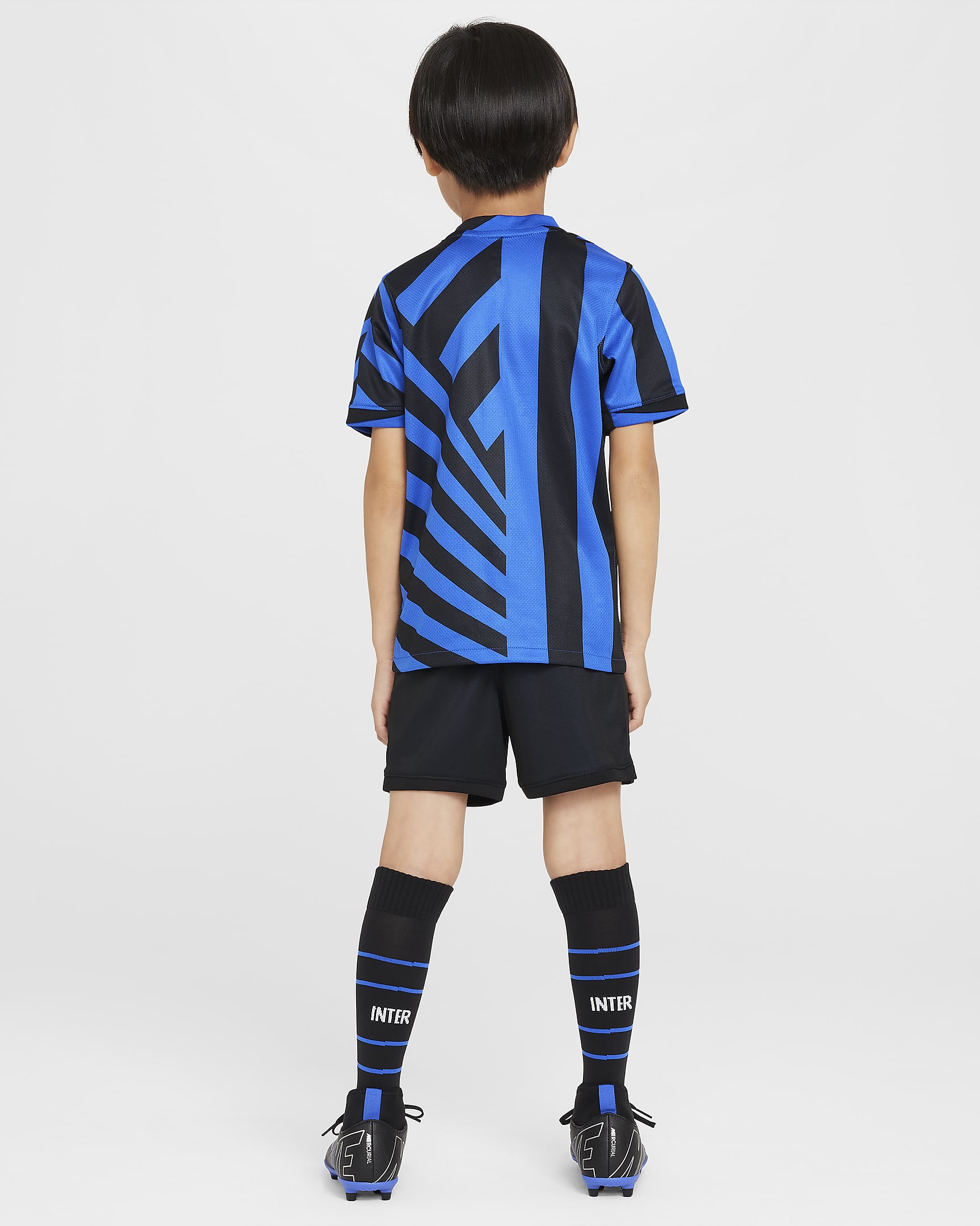 Inter Milan 2024/25 Stadium (hjemmedrakt) Nike Football Replica draktsett i tre deler til små barn - Lyon Blue/Svart/Lyon Blue/Hvit