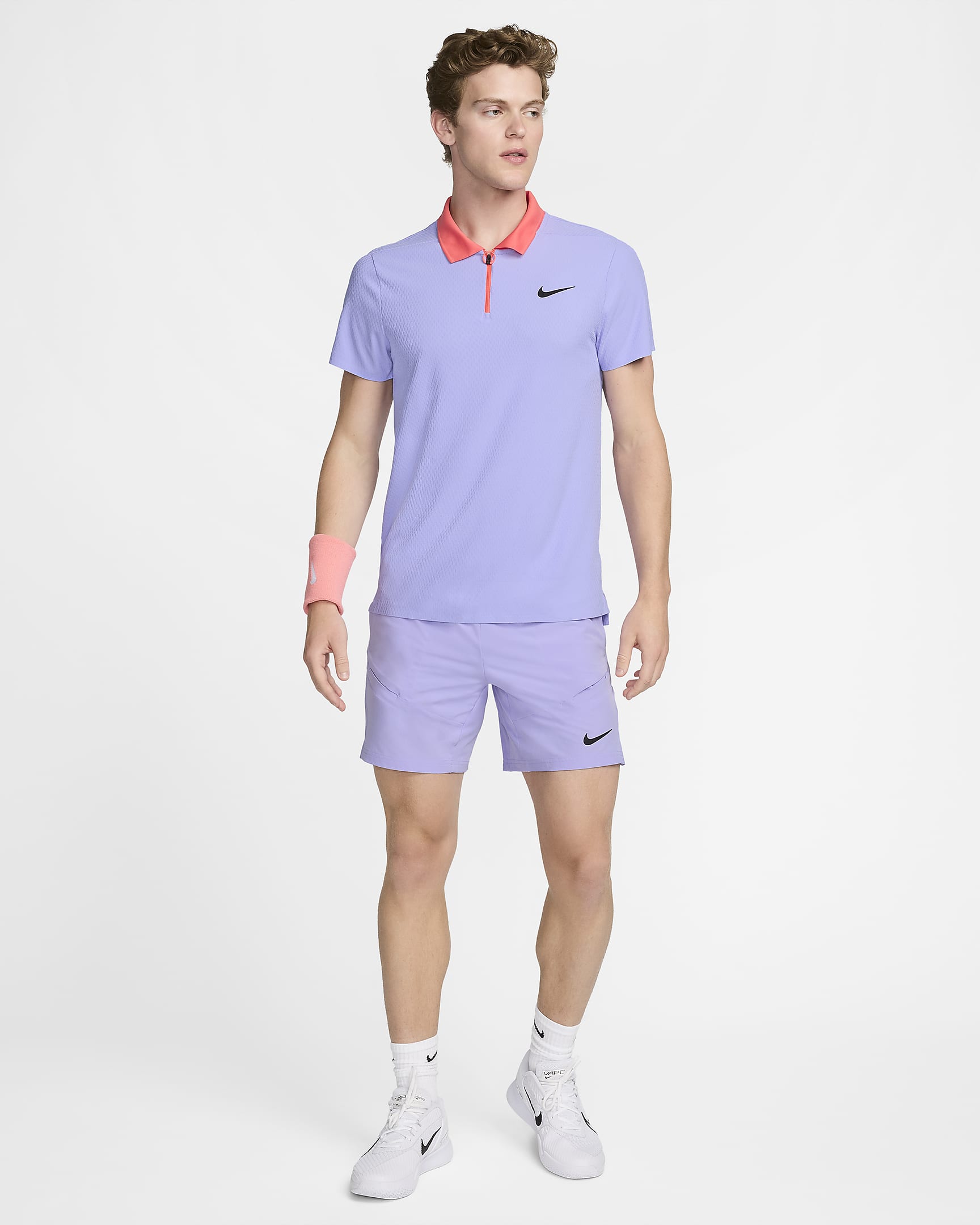 Ανδρική μπλούζα πόλο τένις Dri-FIT ADV NikeCourt Slam Ultimate - Purple Pulse/Purple Pulse/Light Wild Mango/Μαύρο