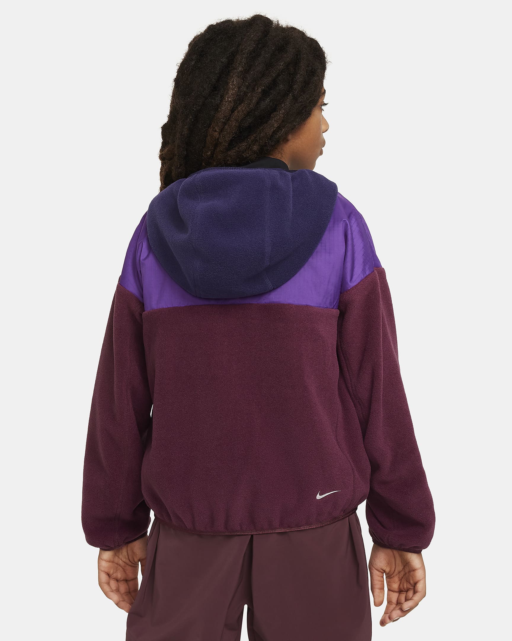 Sudadera con gorro para niños talla grande Nike ACG "Wolf Tree" - Castaña noche/Morado tinta/Morado cosmos/Blanco cumbre