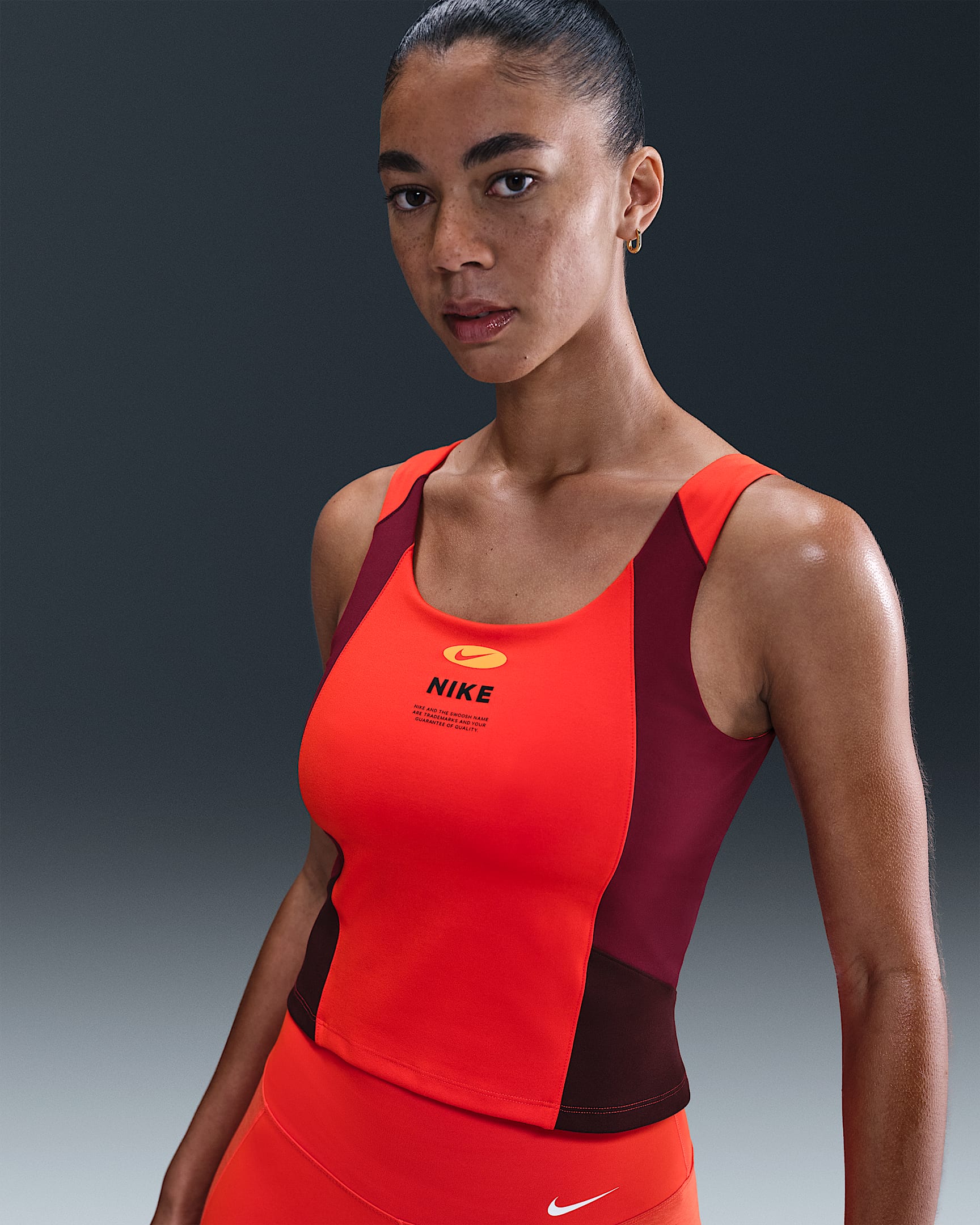 Nike One Women's Dri-FIT Tank Top - Picante Red/Team Red/Burgundy Crush