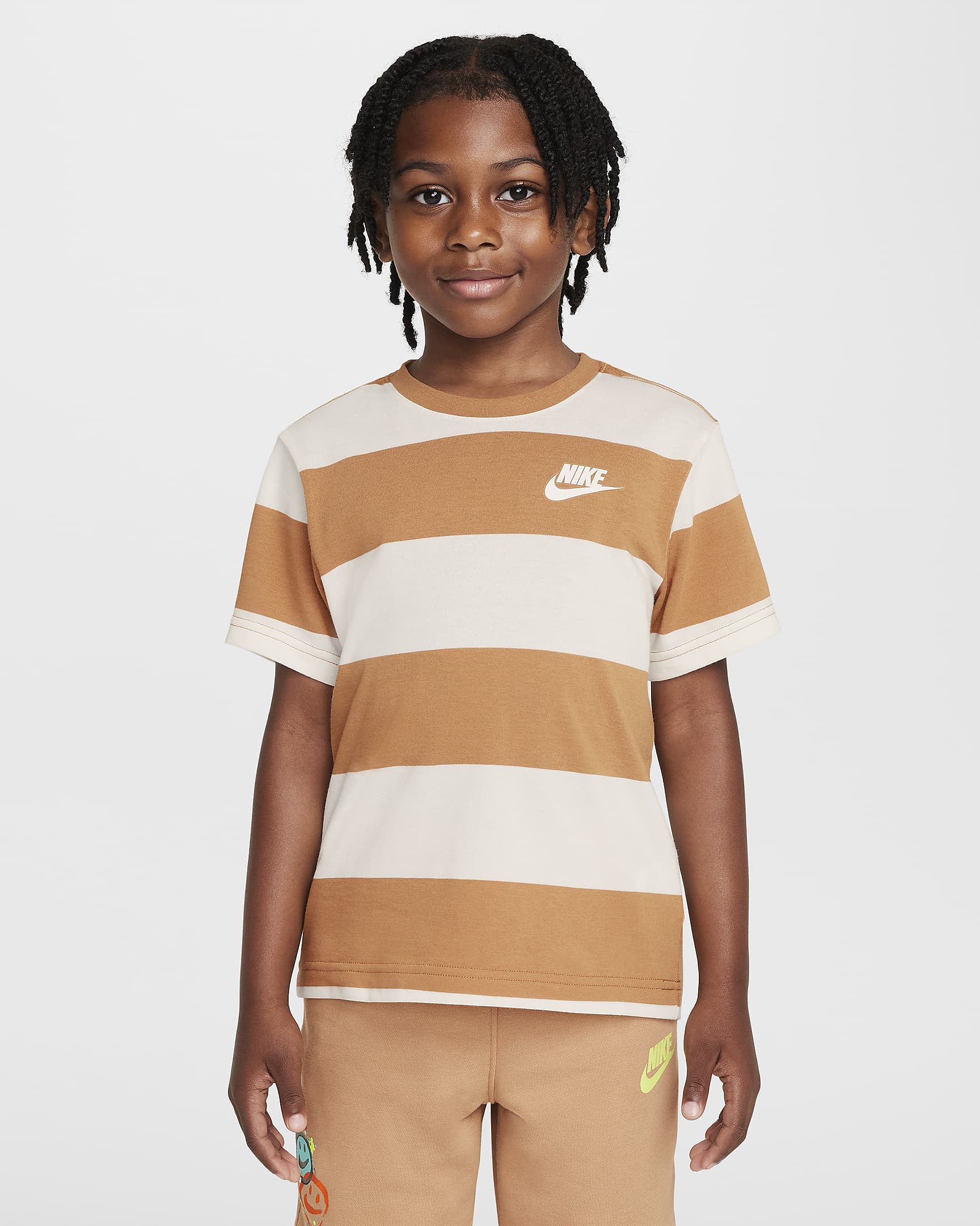 Nike Little Kids' Rugby Stripe T-Shirt - Flax