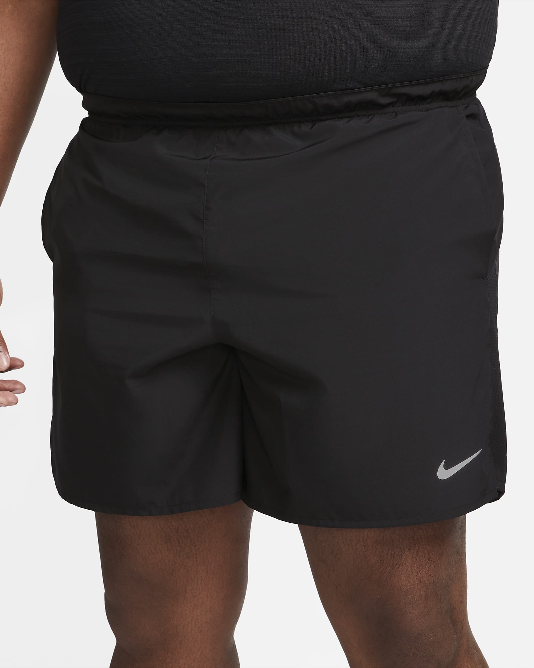 Short de running avec sous-short intégré 18 cm Dri-FIT Nike Challenger pour homme - Noir/Noir/Noir