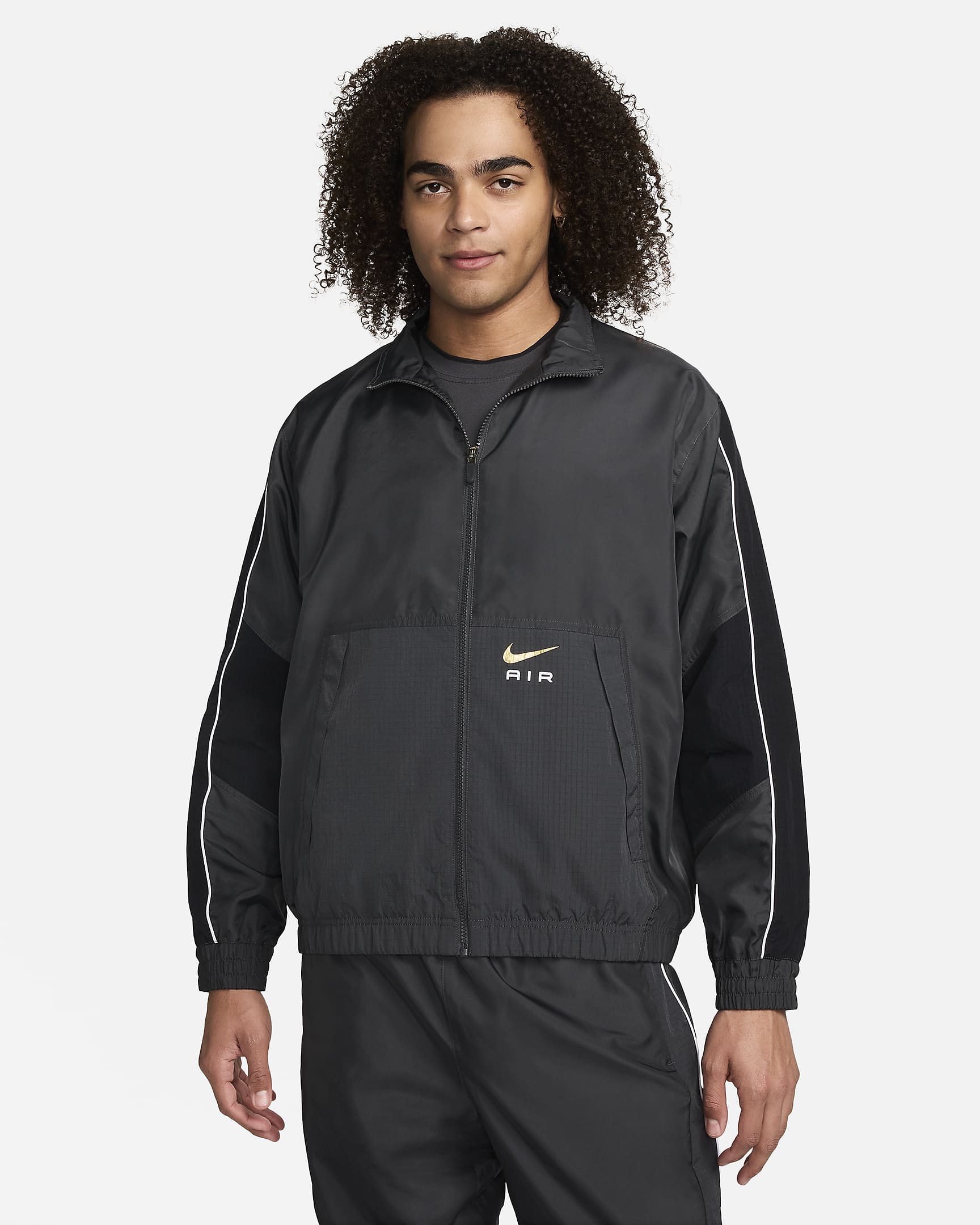 Nike Air Men's Woven Tracksuit Jacket - Dark Smoke Grey/Black