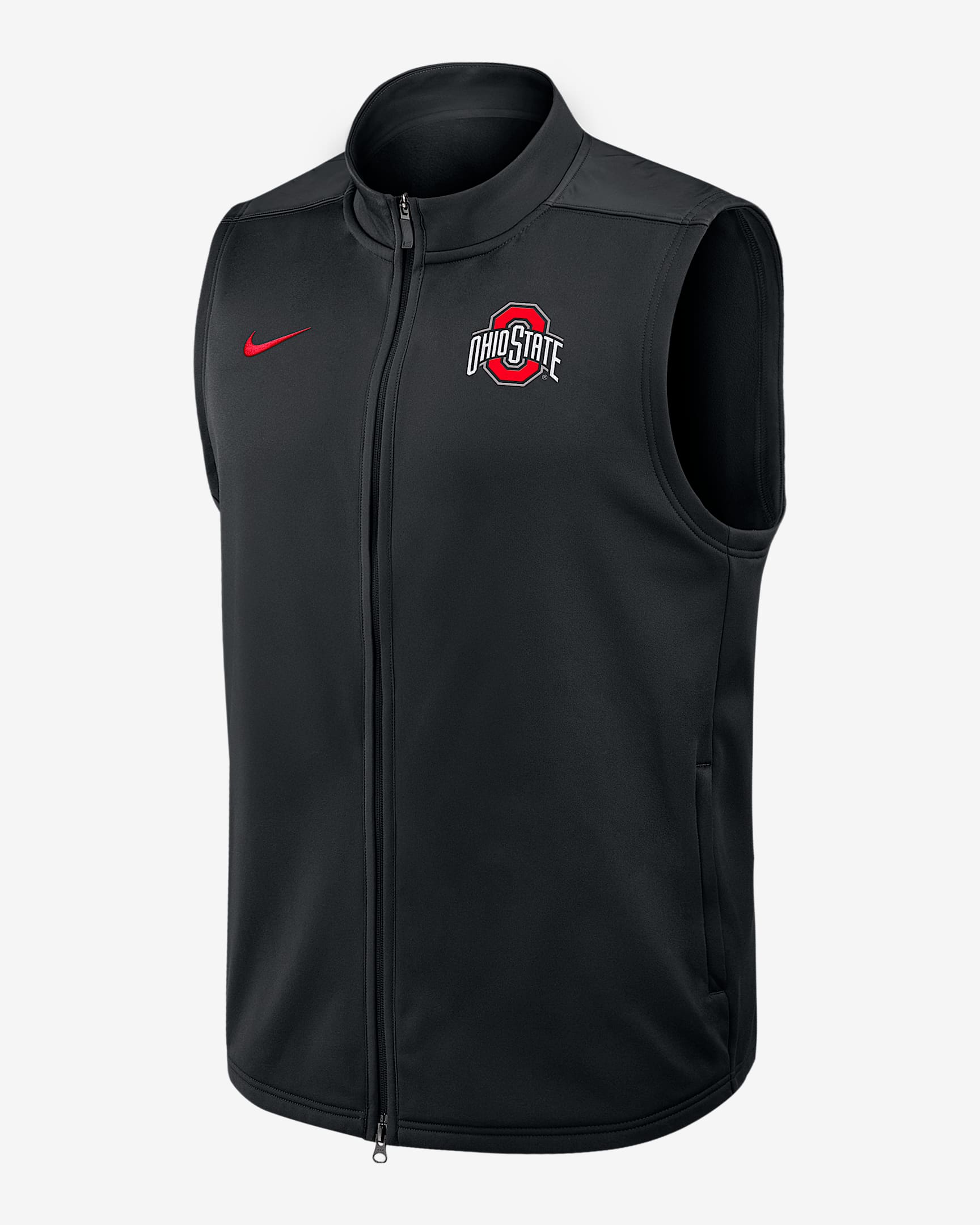 Ohio State Victory Men's Nike Therma-FIT College Full-Zip Vest - Black